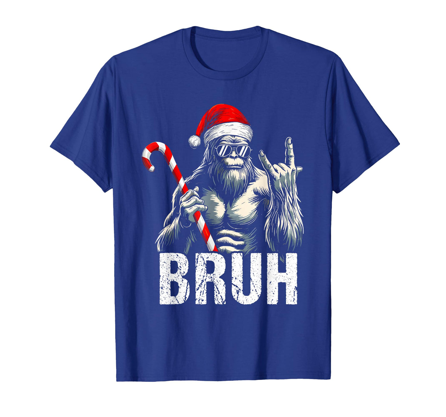 Bruh Bigfoot Christmas Funny Christmas Tree Xmas Sasquatch T-Shirt