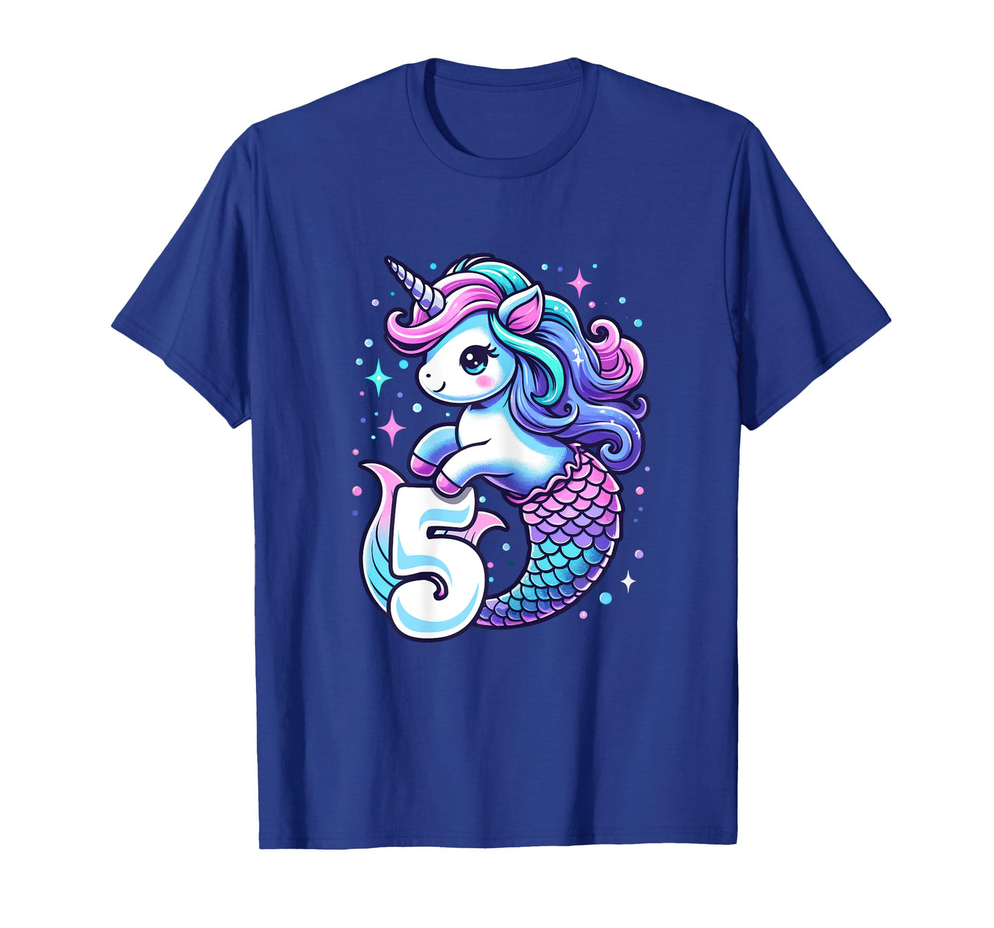 Unicorn Mermaid 5th Birthday 5 Year Old Party Girls Outfit T-Shirt