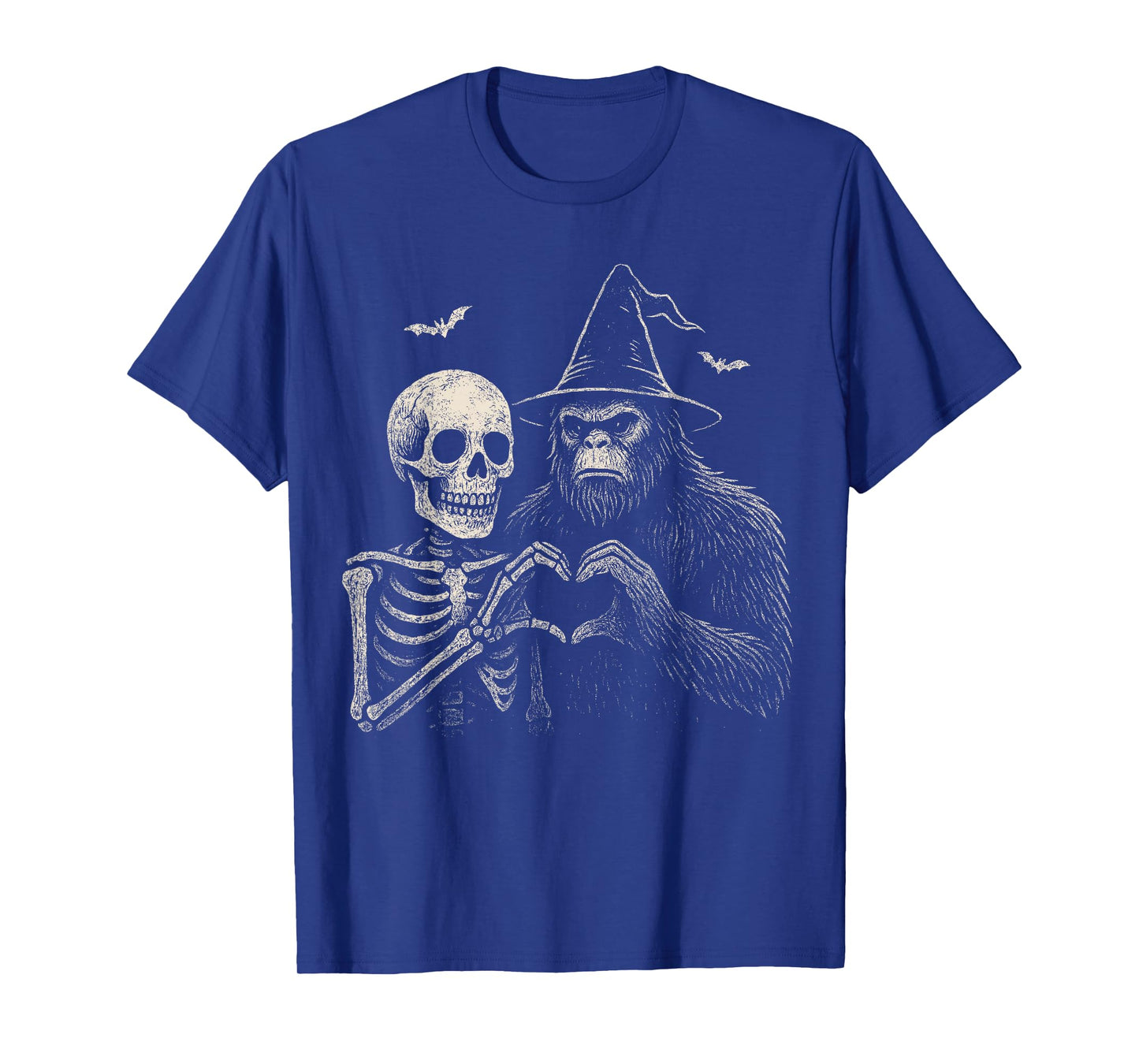 Funny Bigfoot Sasquatch Skeleton Halloween Love Men Spooky T-Shirt