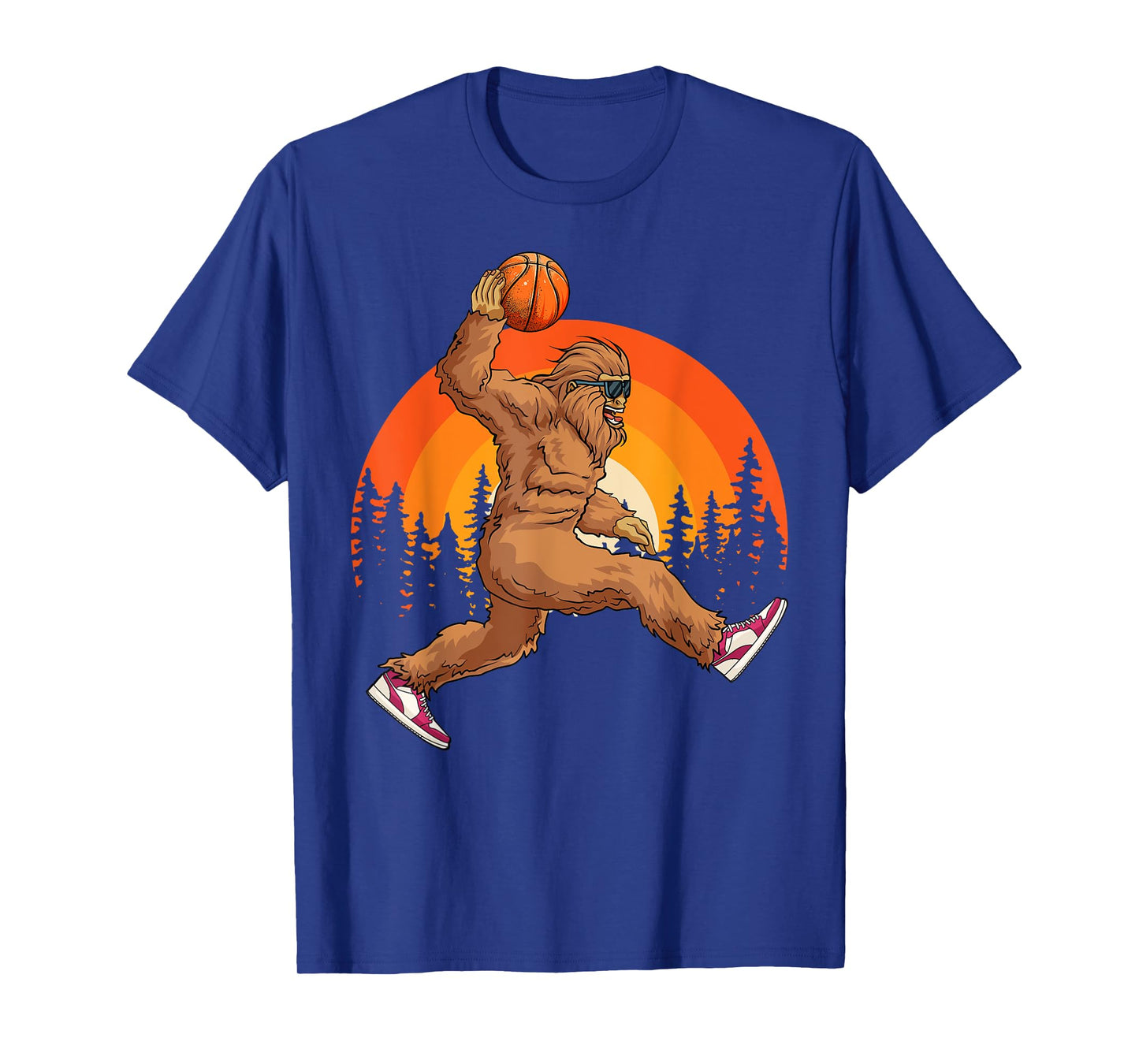 Bigfoot Basketball Vintage Retro Baller Sasquatch Big Foot T-Shirt