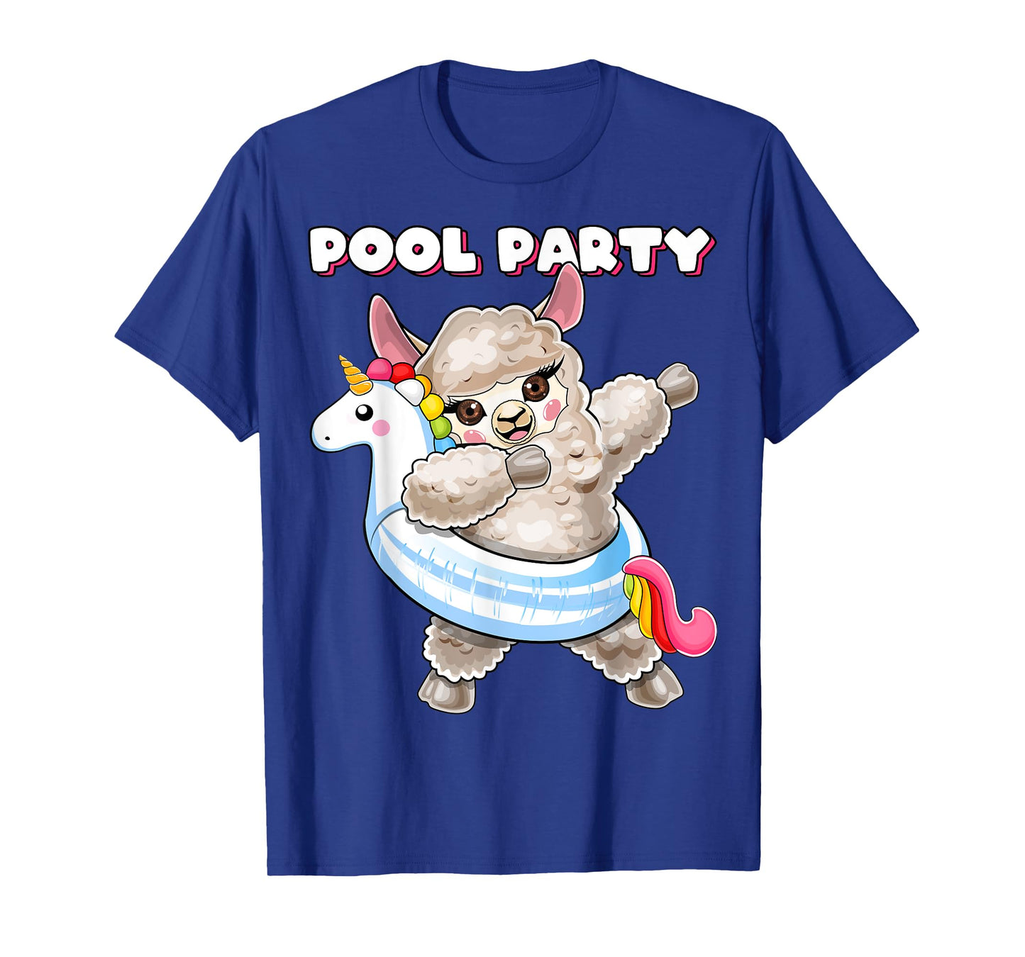 Pool Party Unicorn Float Dabbing Llama Girls Women Summer T-Shirt