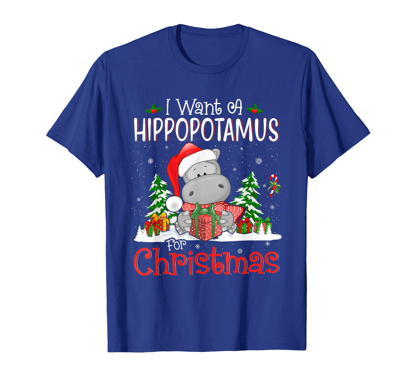 I Want A Hippopotamus For Christmas Xmas Hippo for Kid Women T-Shirt