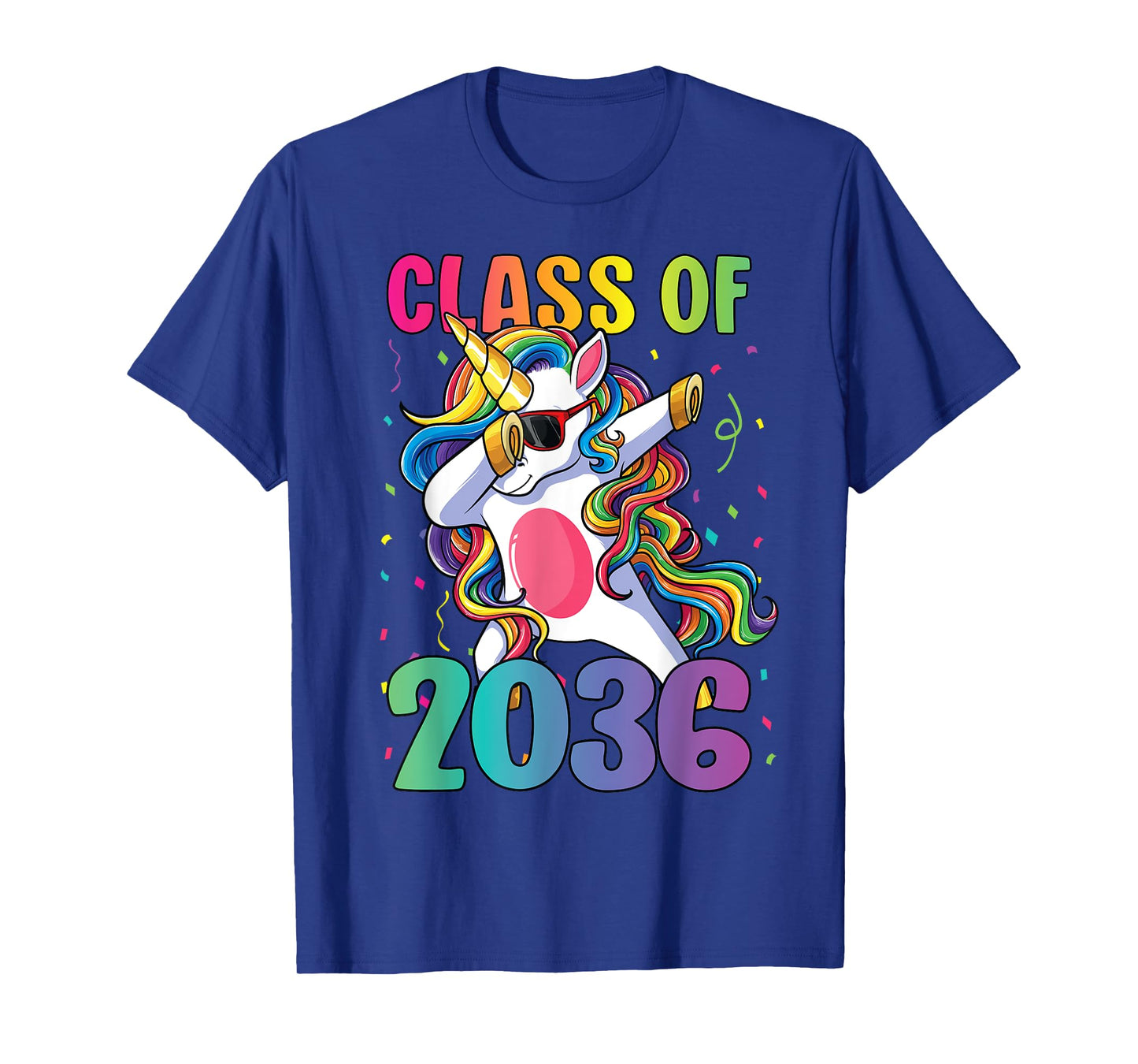 Class of 2036 Shirt Girls Kids Dabbing Unicorn Grow With Me T-Shirt