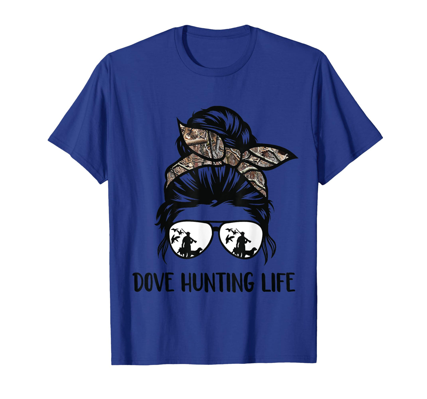 dove hunting life messy bun Funny Dove Hunter woman mom T-Shirt