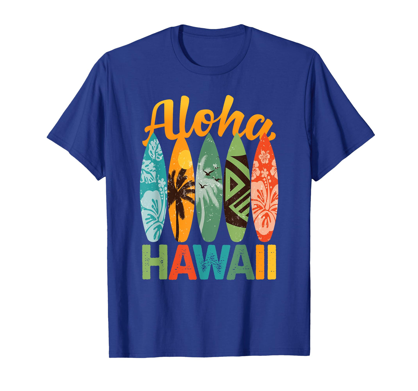 Retro Hawaiian Surfboard Aloha Hawaii Island Surfer T-Shirt