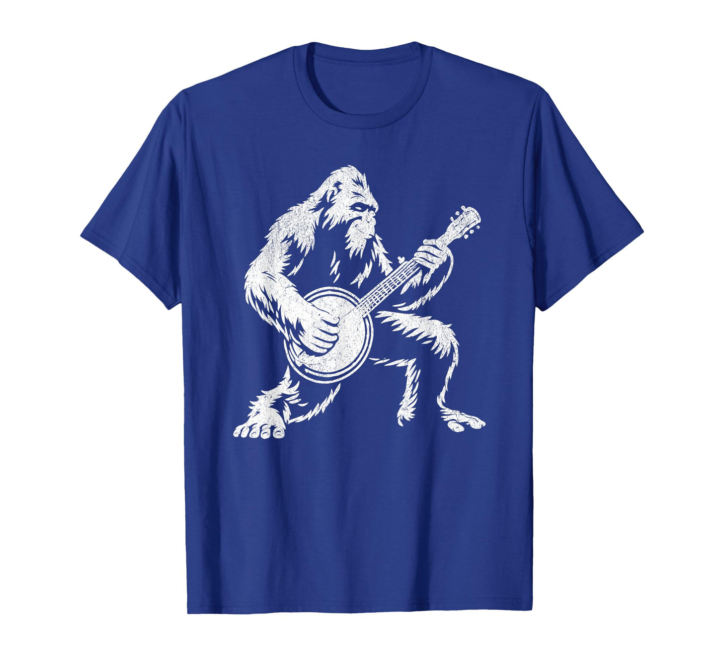 Funny Bigfoot Sasquatch Playing Banjo Bluegrass Music Lover T-Shirt