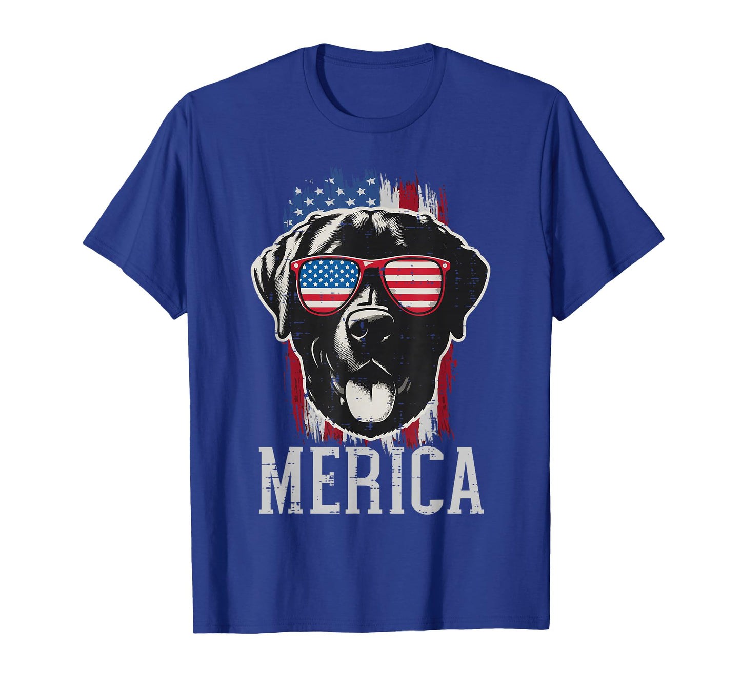 4th Of July Dog Labrador Merica US Flag Men Women Kids T-Shirt