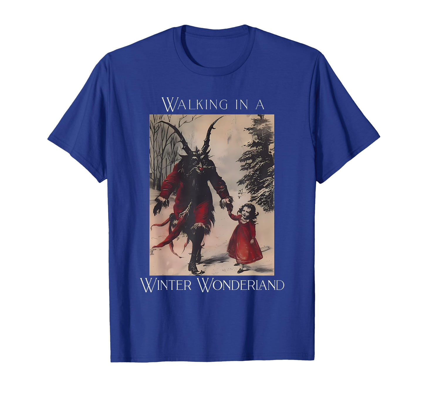 Retro Funny Walking in a Winter Wonderland Merry Christmas T-Shirt