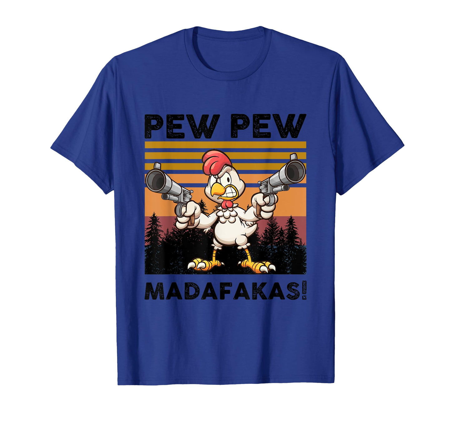 PEW Madafakas Turkey With Gun Retro Vintage Thanksgiving T-Shirt