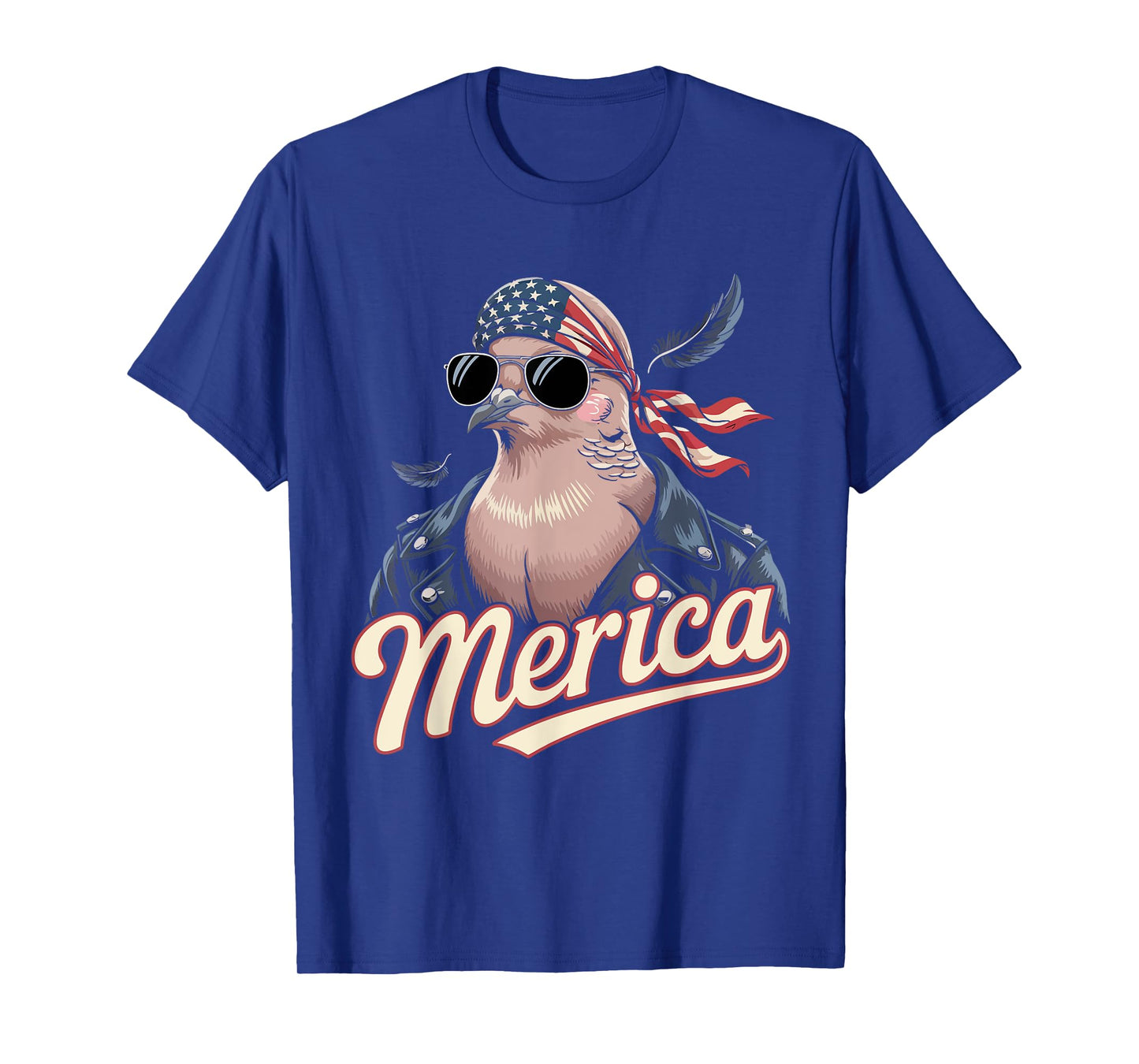 Mourning Dove Bird Lover Sunglasses USA Flag 4th of July T-Shirt