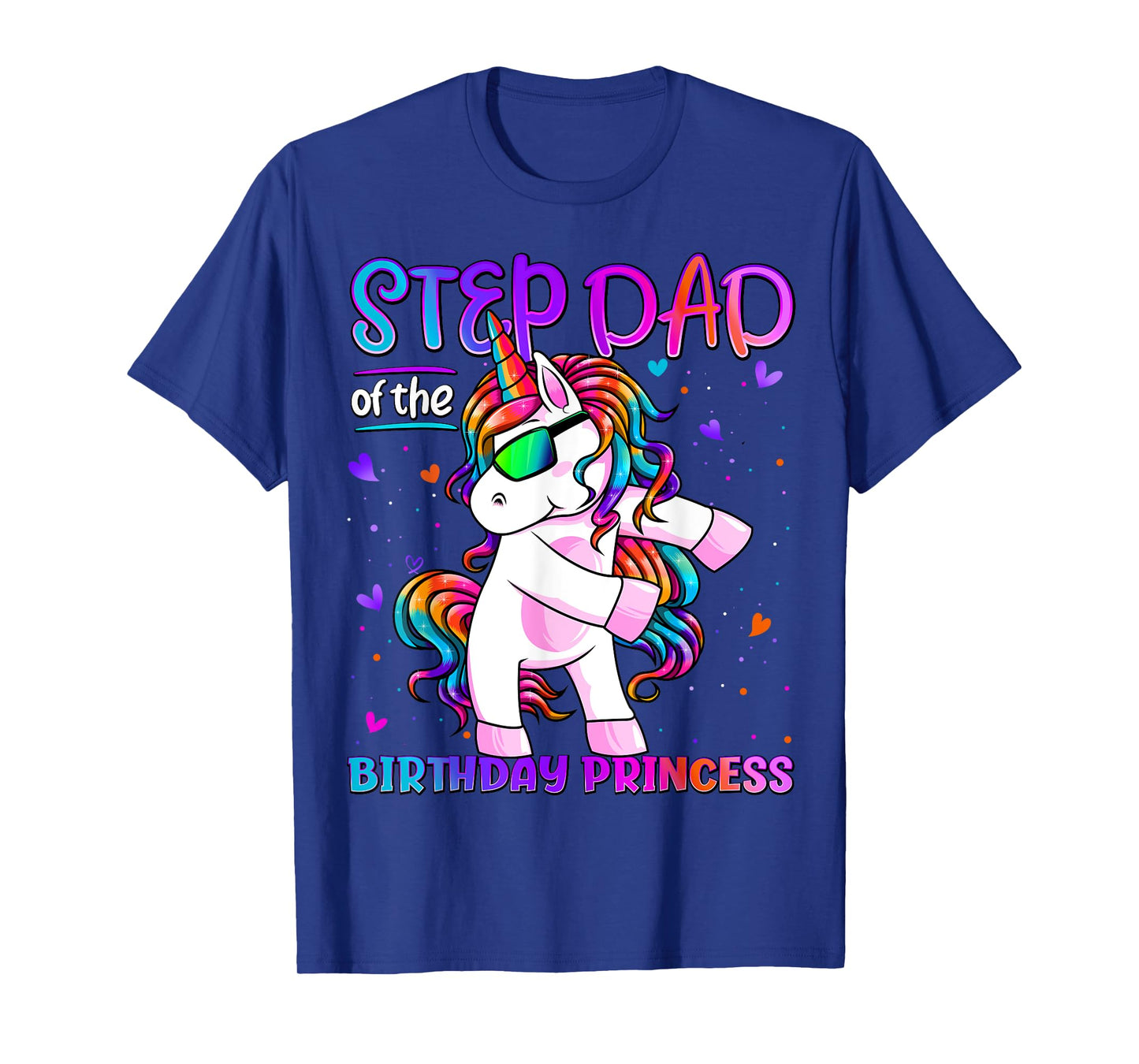 Step Dad of the Birthday Princess Flossing Unicorn Step Dad T-Shirt
