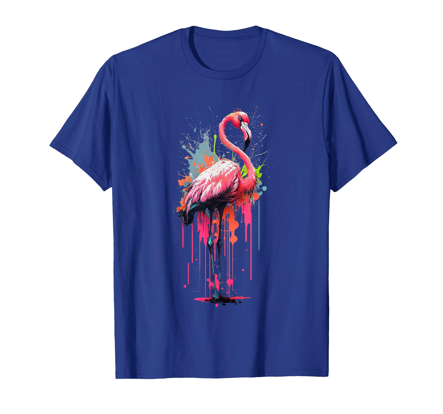 Girls Colorful Flamingo Bird Womens Realistic Flamingo T-Shirt