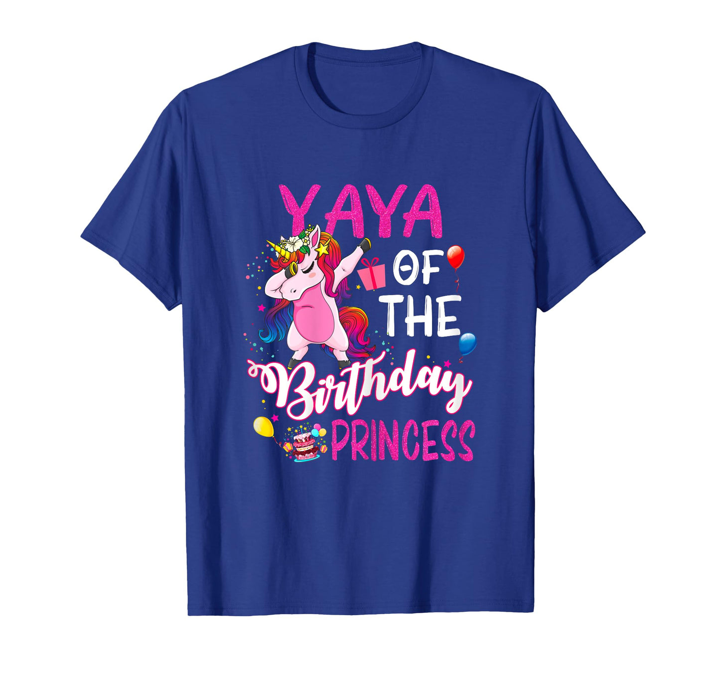 Yaya Of The Birthday Princess Unicorn Girl T-Shirt