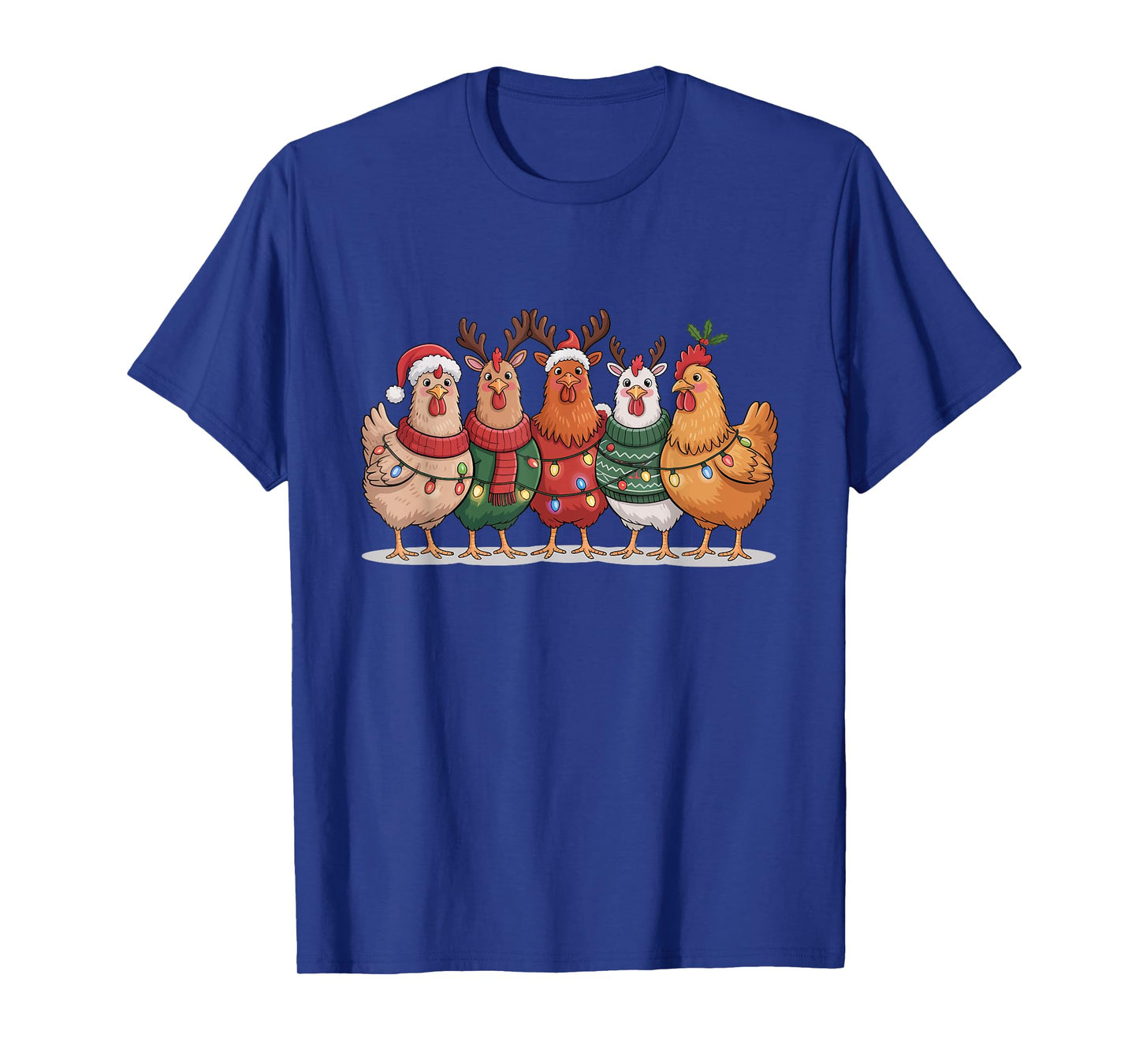 Christmas Lights Chicken Santa Funny Xmas Tree for Men Women T-Shirt