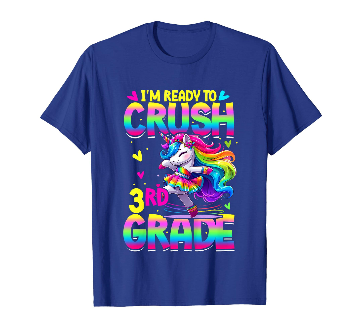 I'm Ready To Crush 3rd Grade Back To School Dancing Unicorn T-Shirt