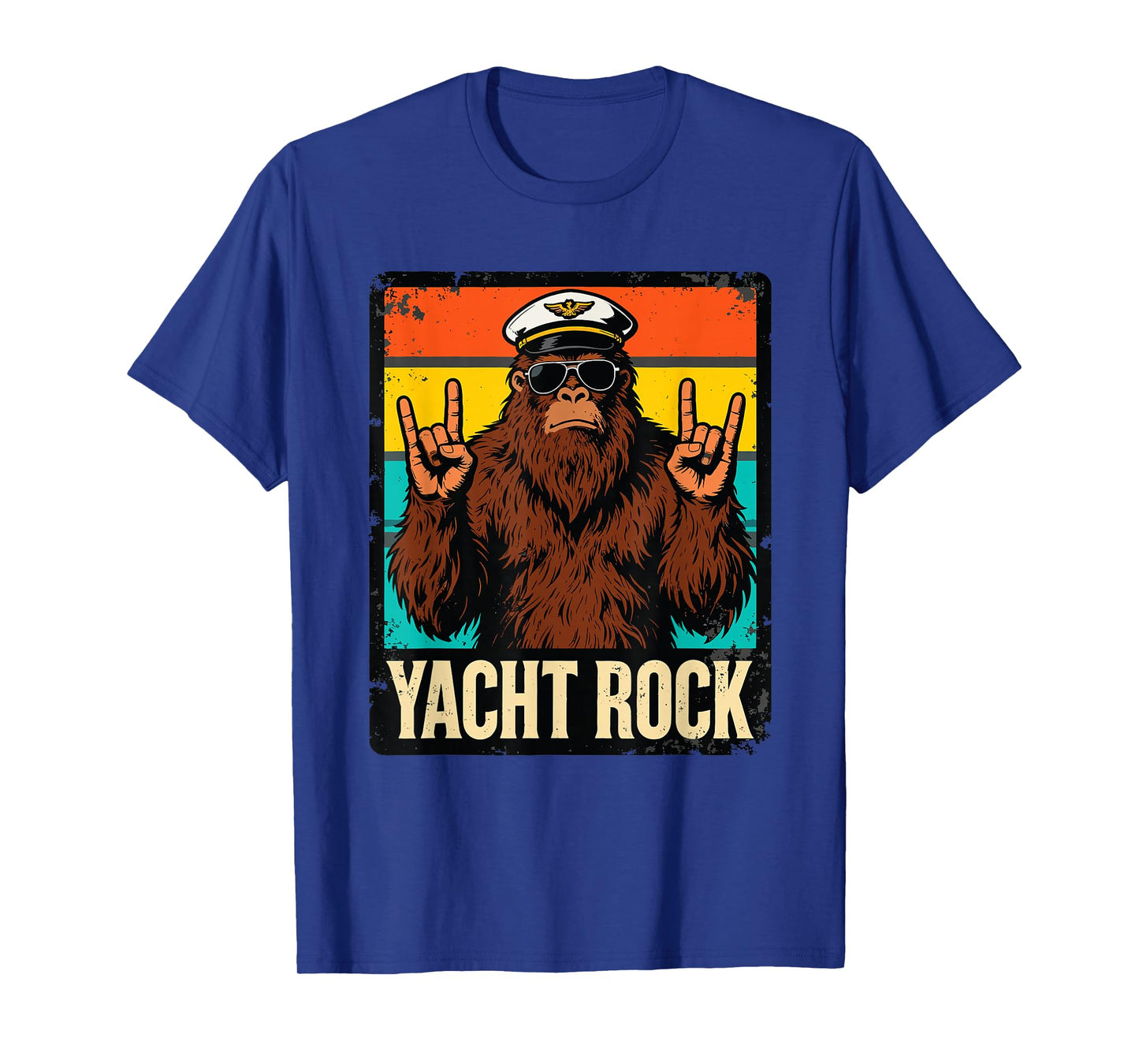 Funny Bigfoot Yacht Rock Boat Captain T-Shirt