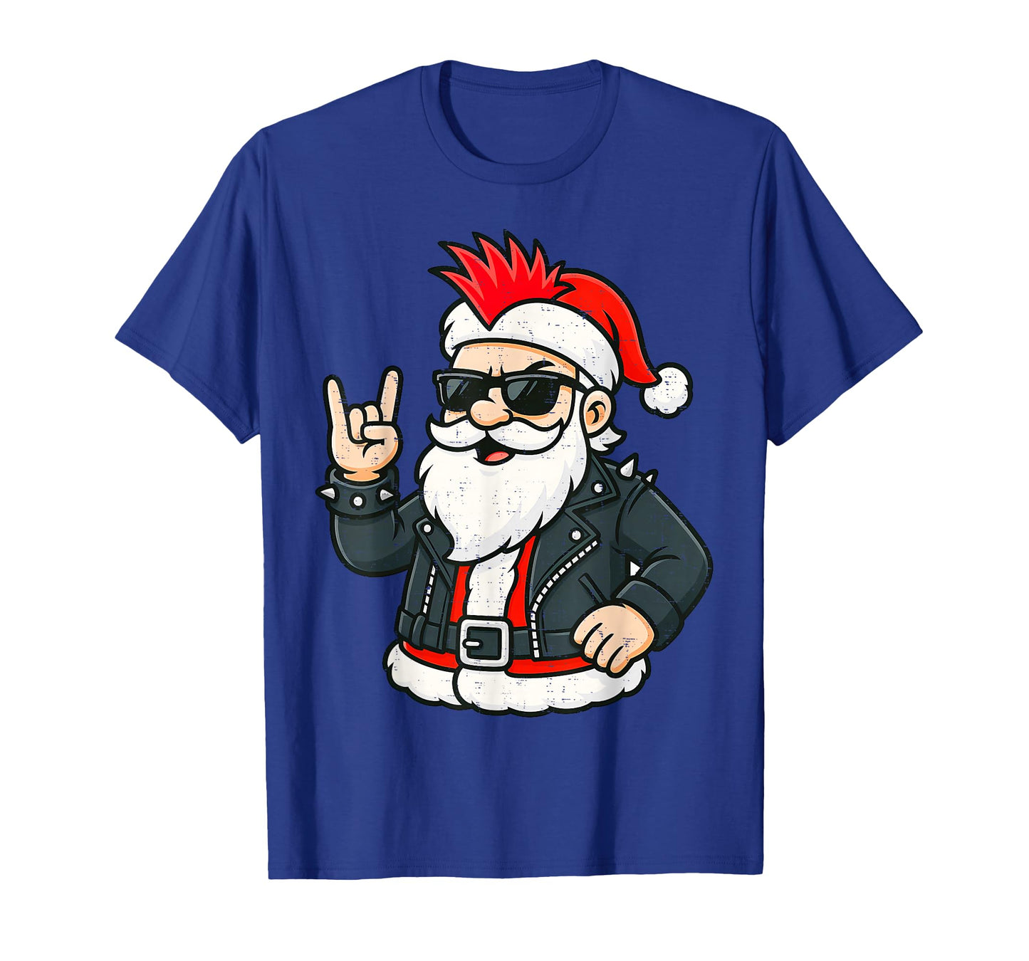 Punk Rock Santa Claus Emo Christmas Rocker Pajamas Men Women T-Shirt