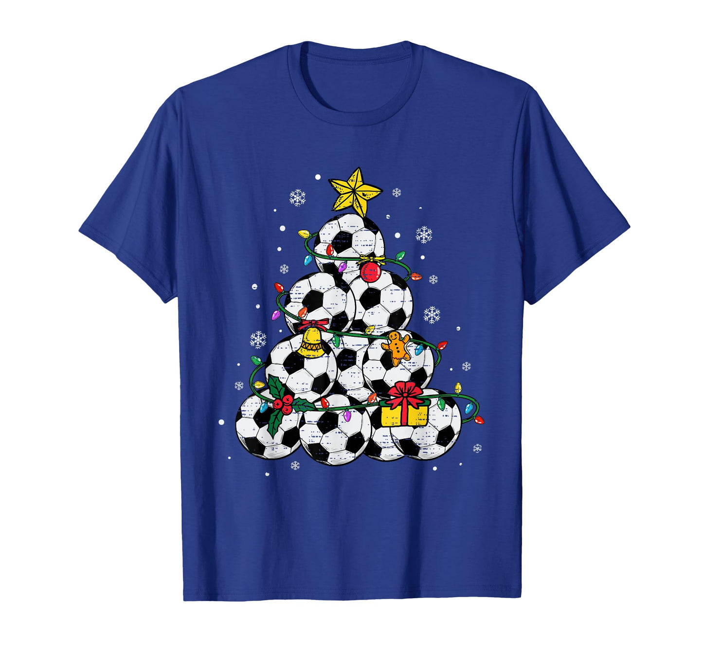 Soccer Christmas Tree Hat Santa Xmas Sport Mens Boys Kids T-Shirt