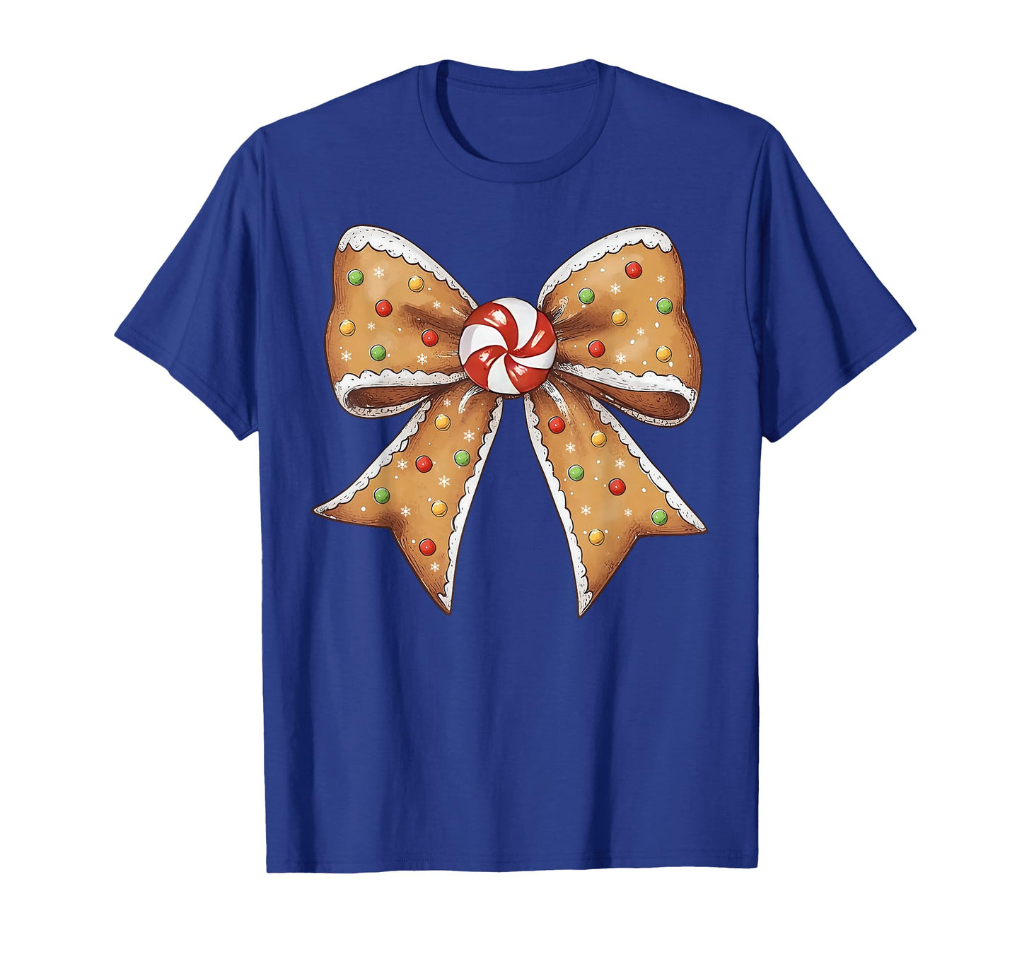Cute Gingerbread Coquette Bow Christmas Women Kids Girls T-Shirt