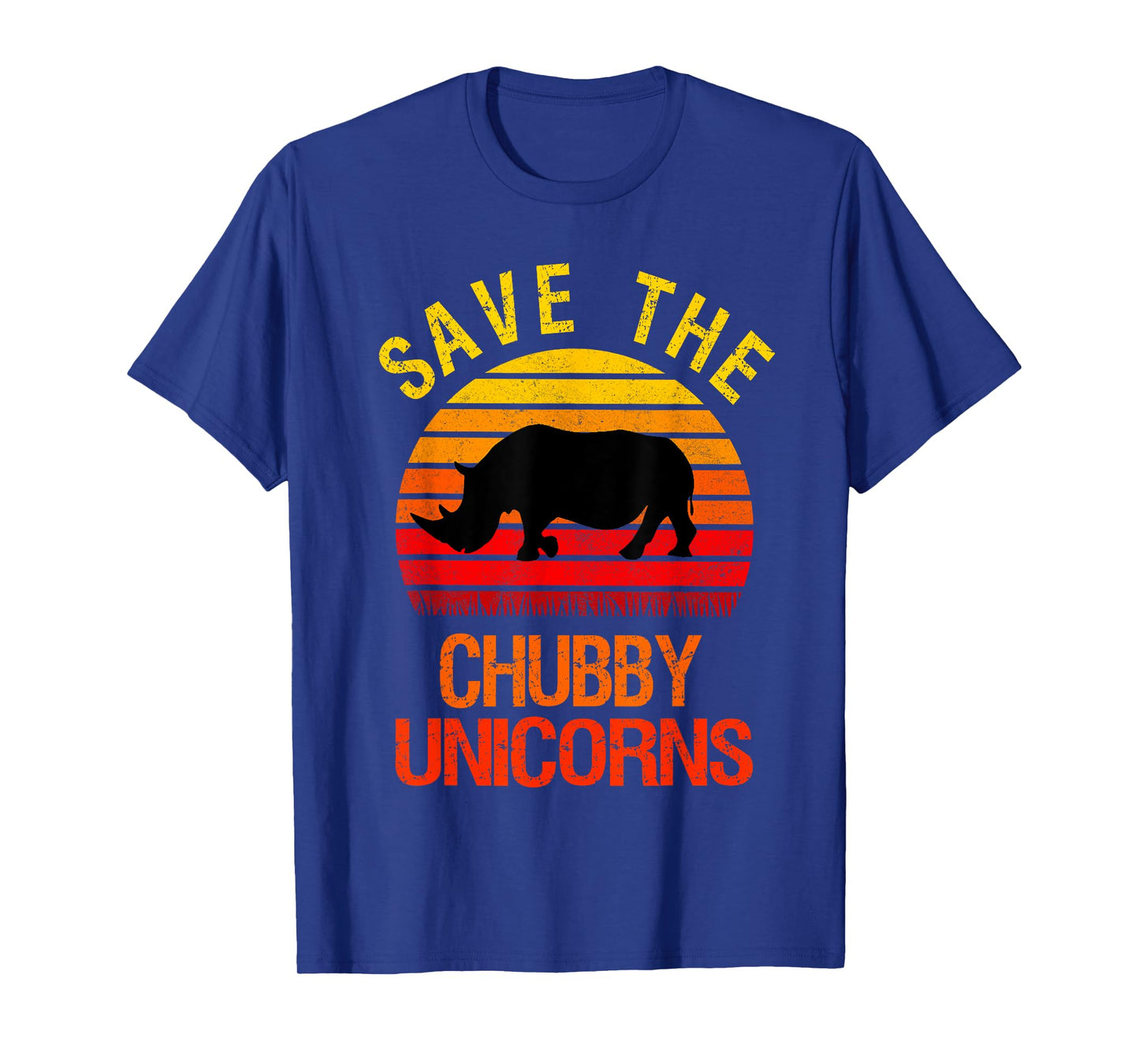 Save The Chubby Unicorns Retro Style Rhino T-Shirt