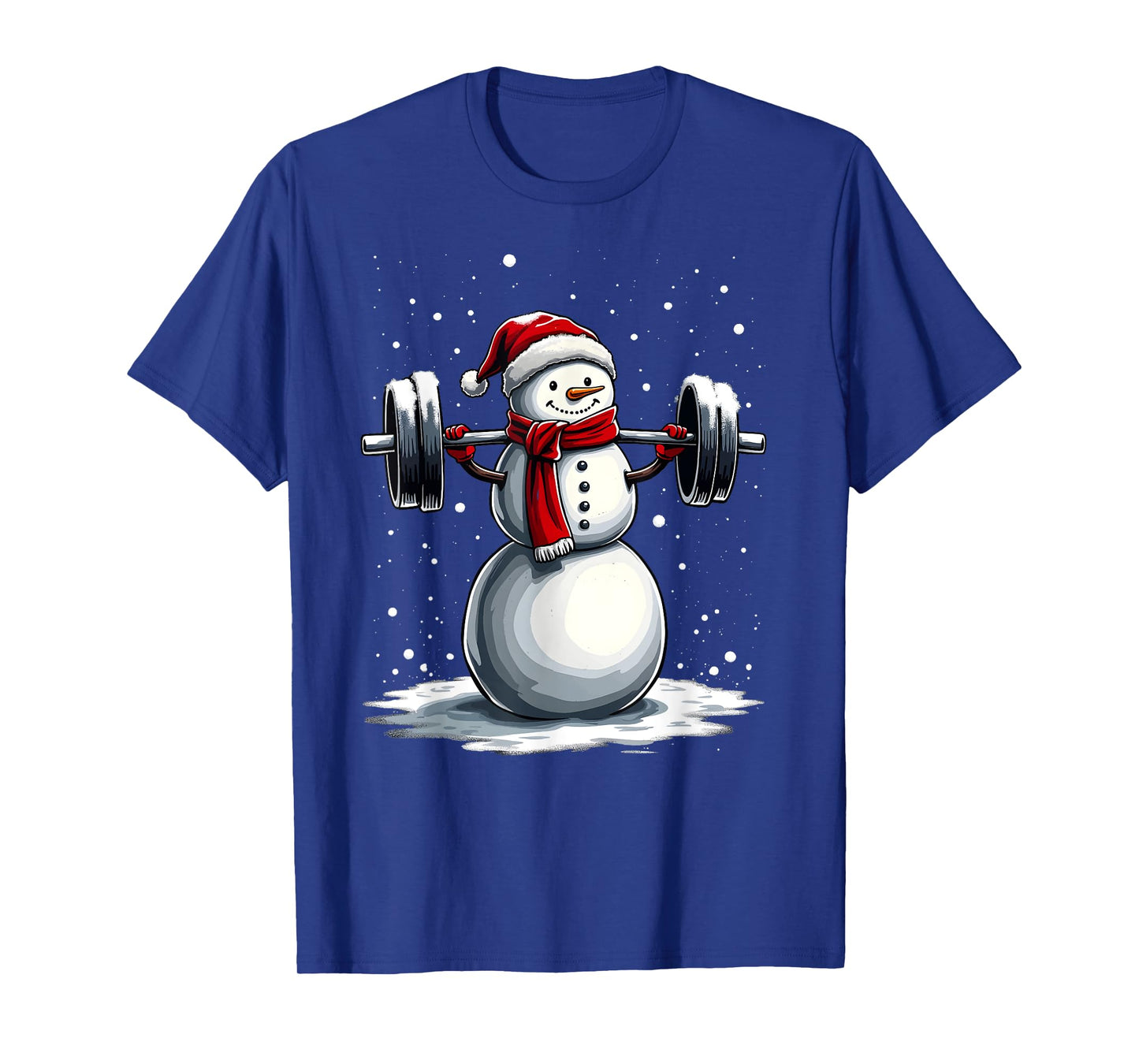 Christmas Snowman Deadlift Xmas Weightlift Gym Men Women T-Shirt