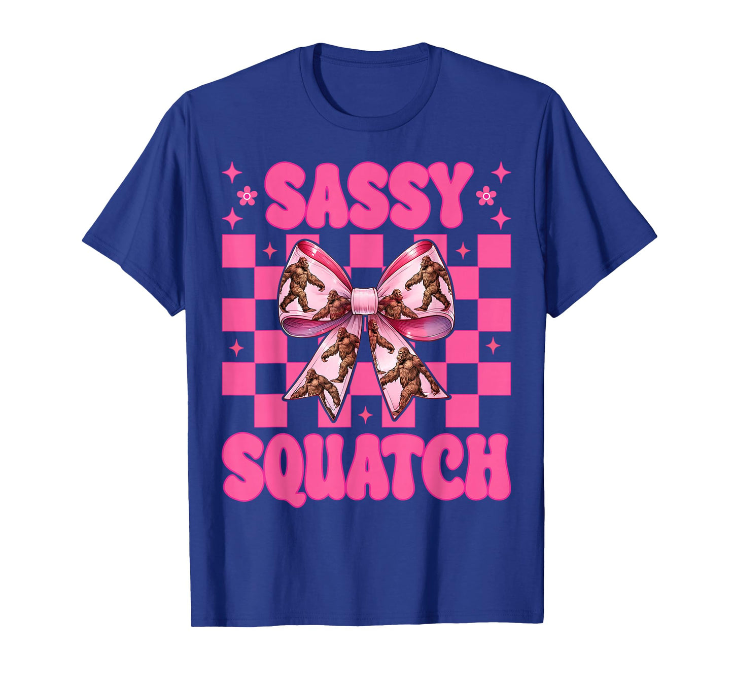 Sassy Squatch Funny Bigfoot Sasquatch Girl Mom Coquette Bow T-Shirt