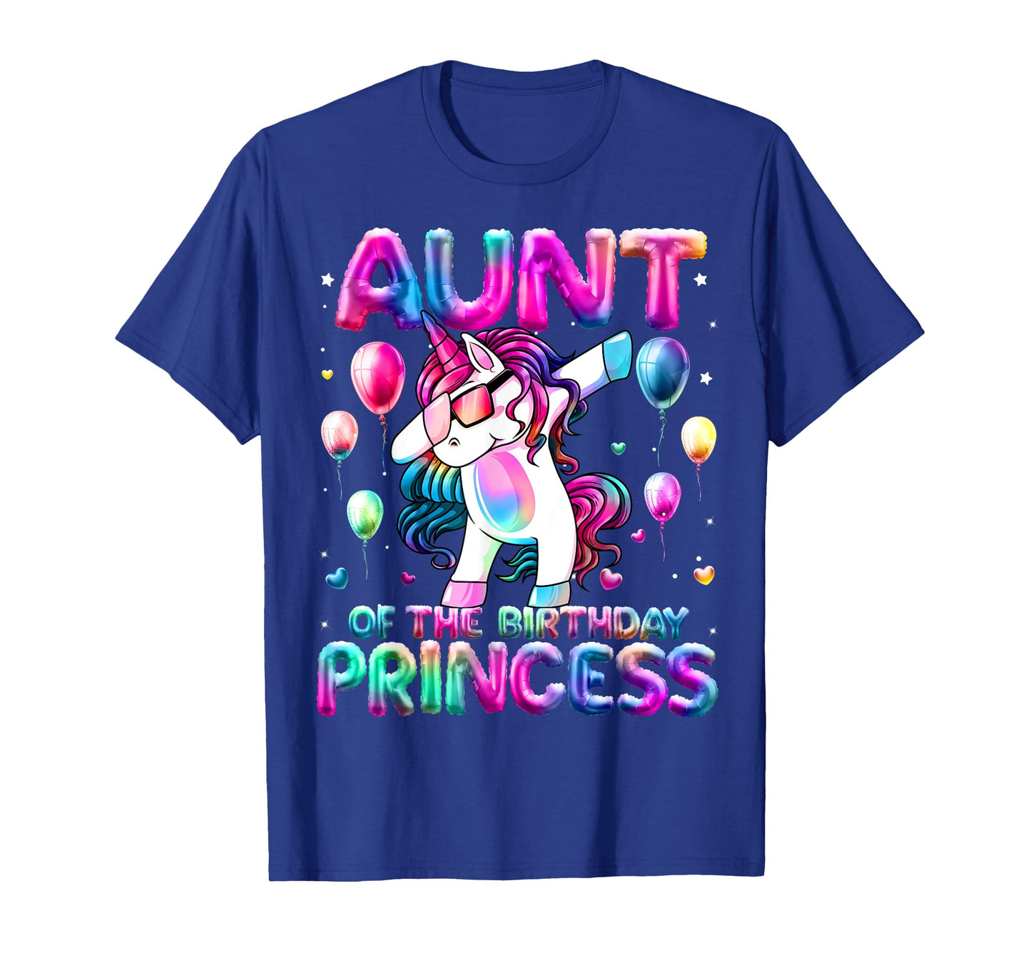 Auntie of the Birthday Princess Girl Flossing Unicorn Aunt T-Shirt