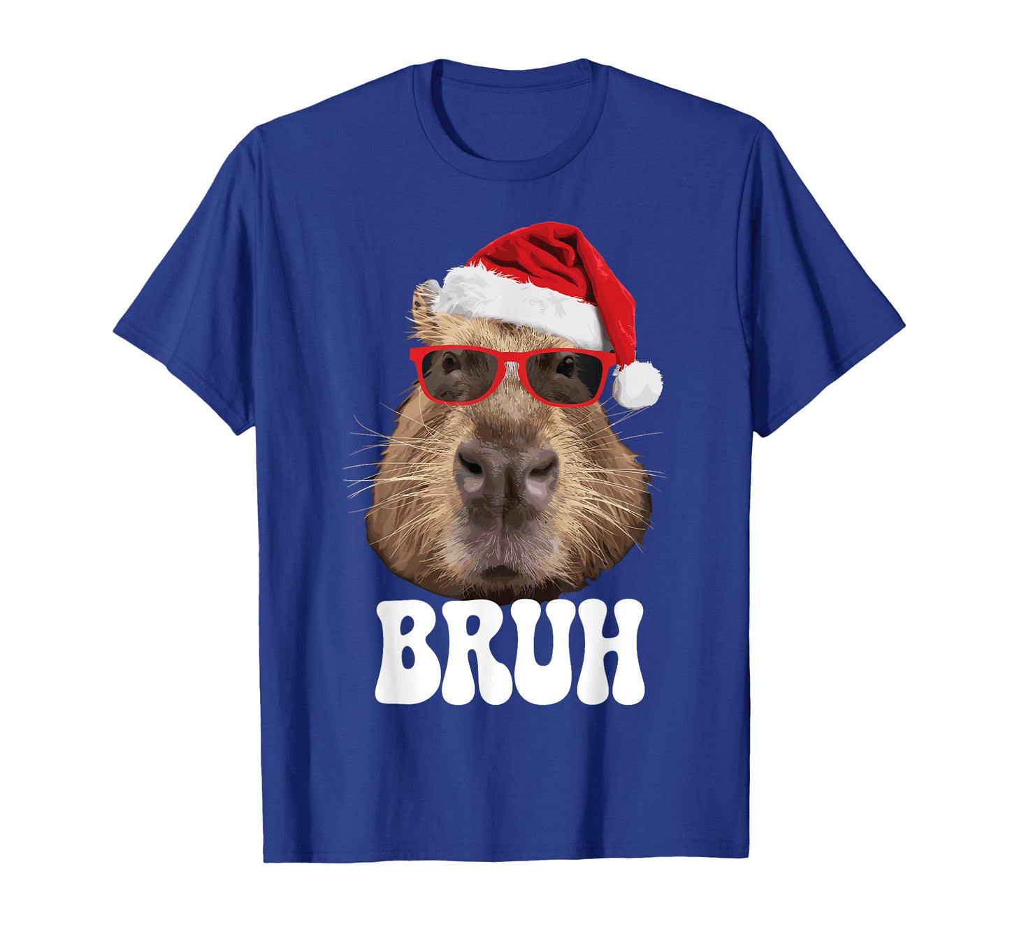 Bruh Capybara Funny Santa Hat Christmas Season Capybara T-Shirt