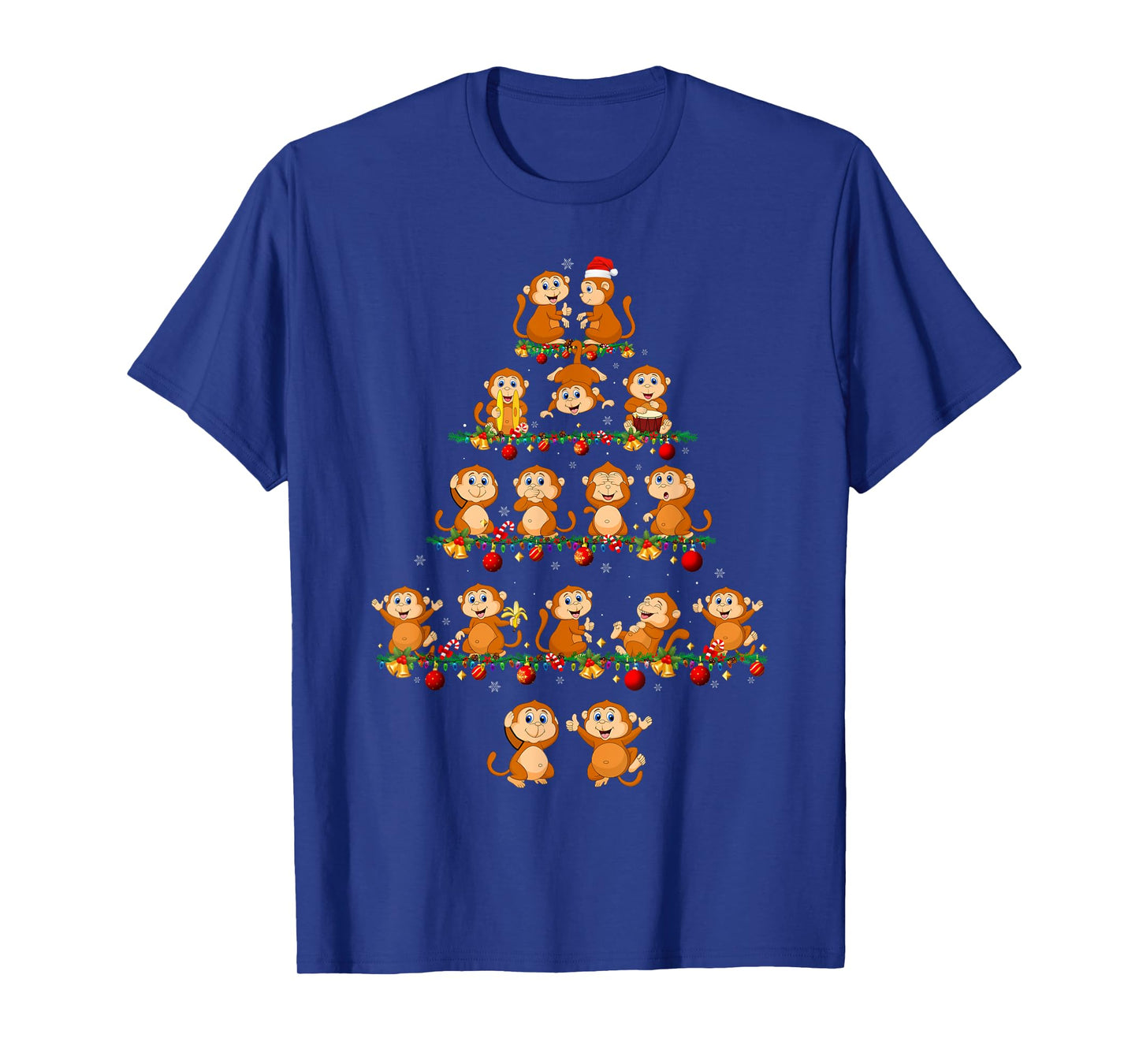 Family Pajama Sets Christmas Matching Monkey Xmas Tree T-Shirt