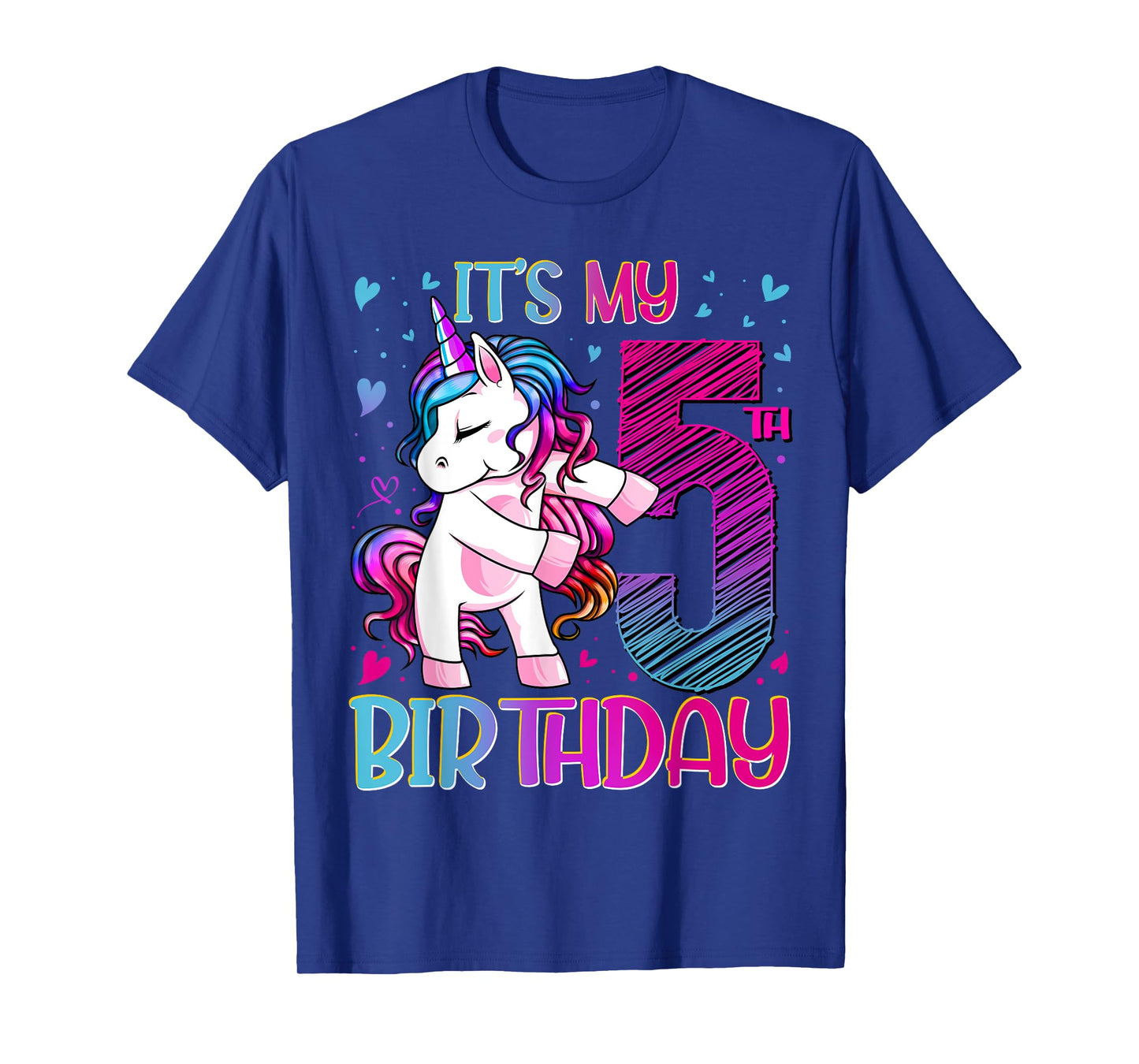 5 Year Old Gifts Unicorn Flossing 5th Birthday Girl Party T-Shirt