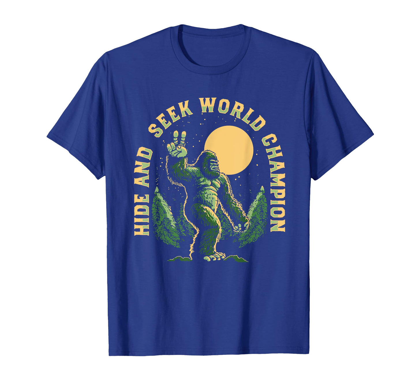 Vintage Hide And Seek World Champion Funny Retro Bigfoot T-Shirt