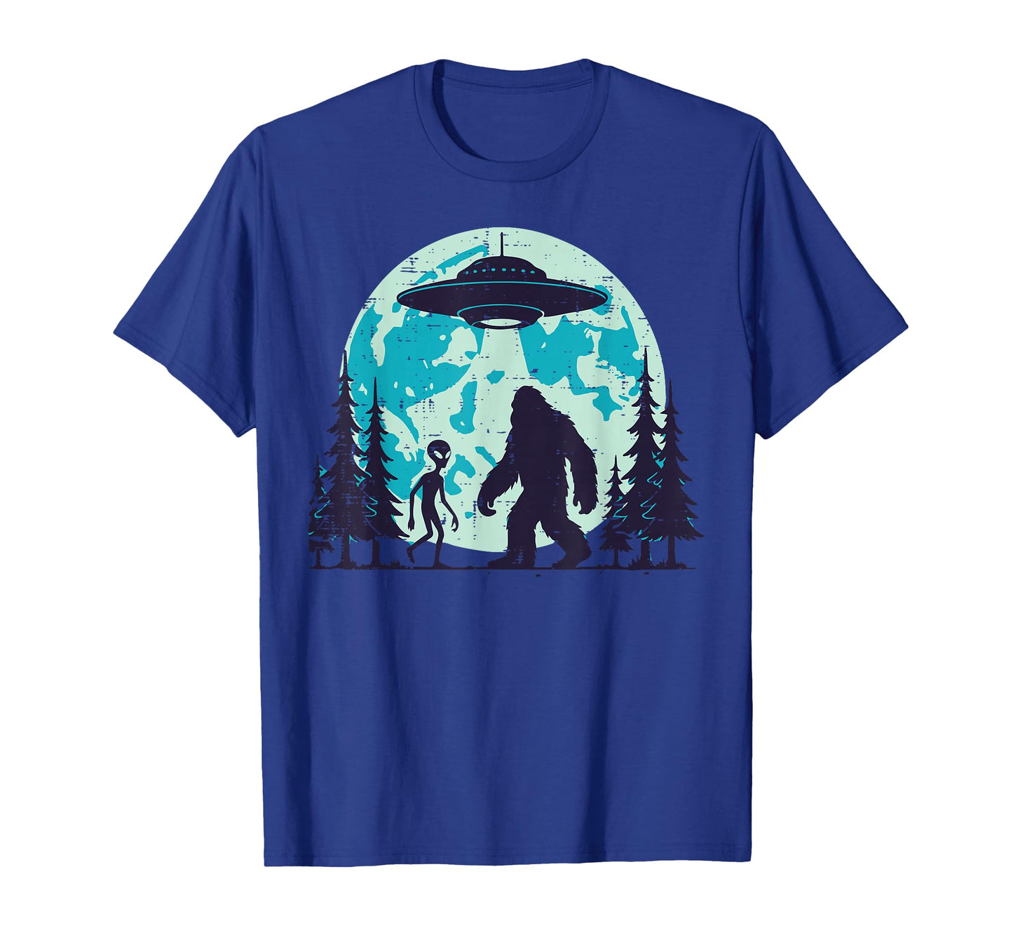 Bigfoot Alien Ufo Abduction Funny Sasquatch Men Women Kids T-Shirt