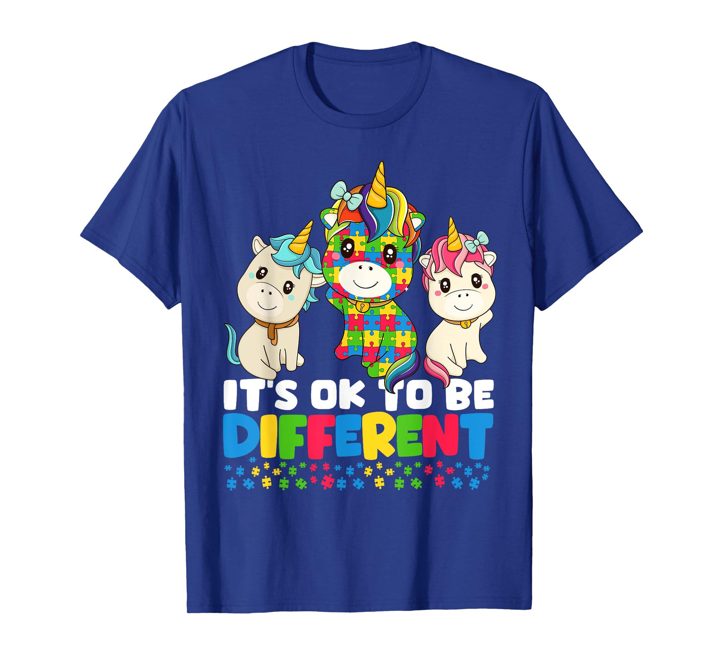 Unicorn Autism Awareness Shirt, Itβs Ok To Be Different Kids T-Shirt