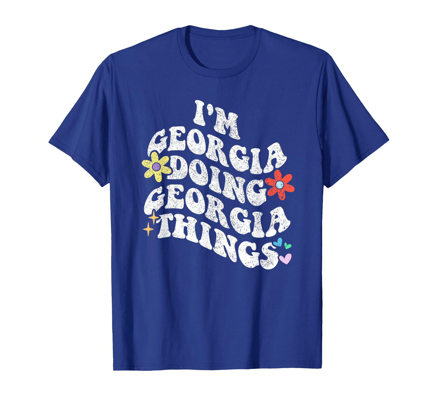 Personalized Name Mothers Day outfit For Women Retro Groovy Im GEORGIA Doing GEORGIA Things Funny Mother's T-Shirt