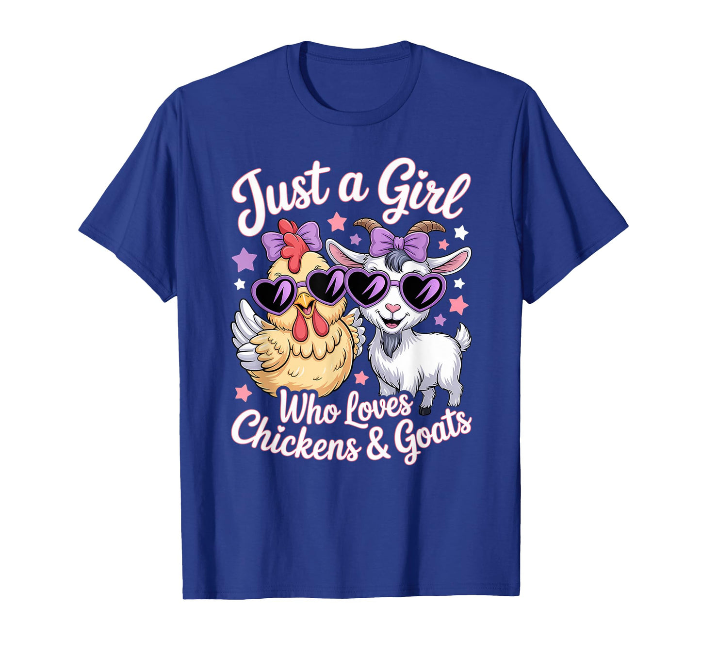 Cute Just A Girl Who Loves Chickens and Goats Poultry Farmer T-Shirt