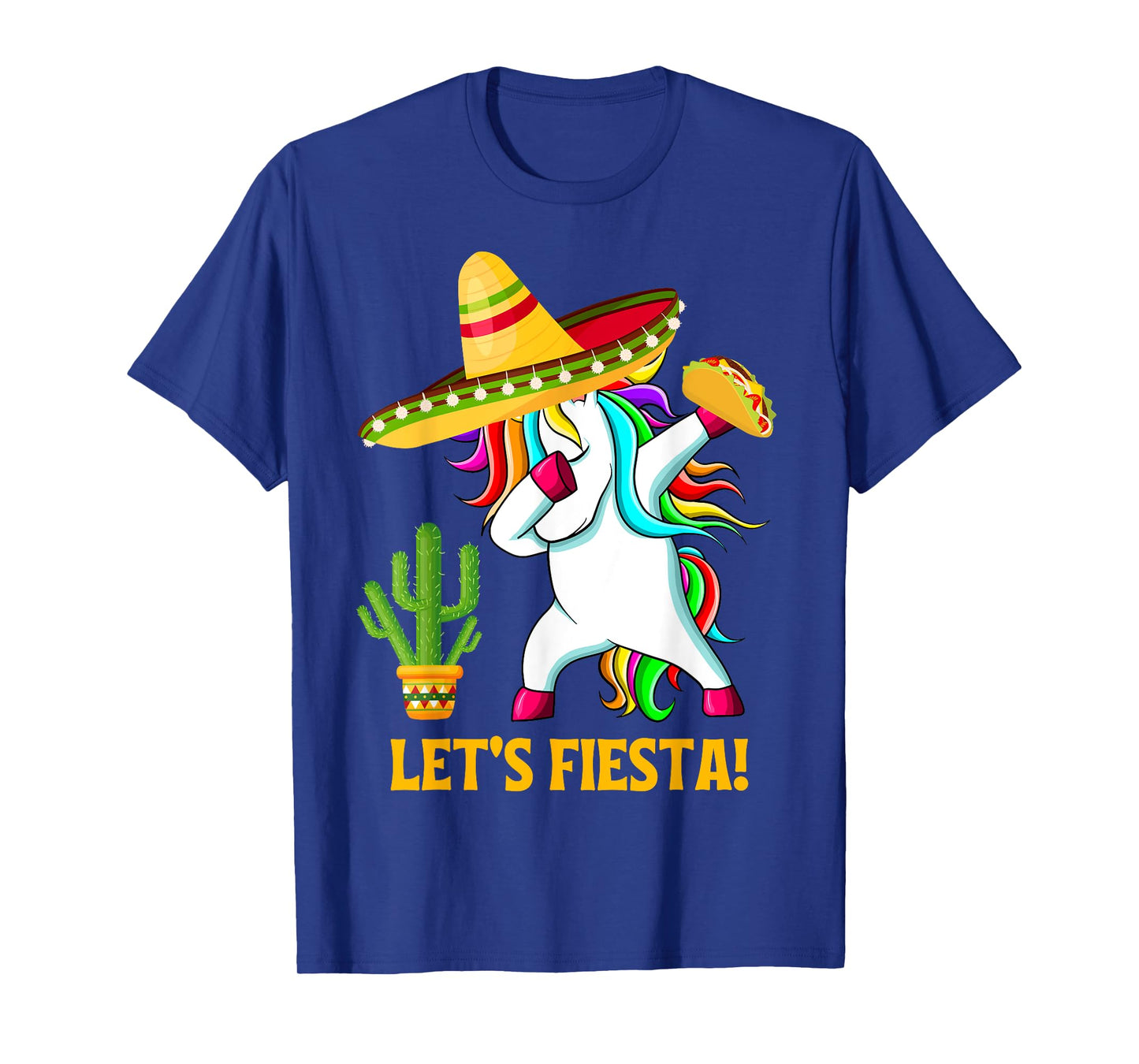 Dabbing Unicorn Funny Cinco de Mayo Kids Girls Let's Fiesta T-Shirt