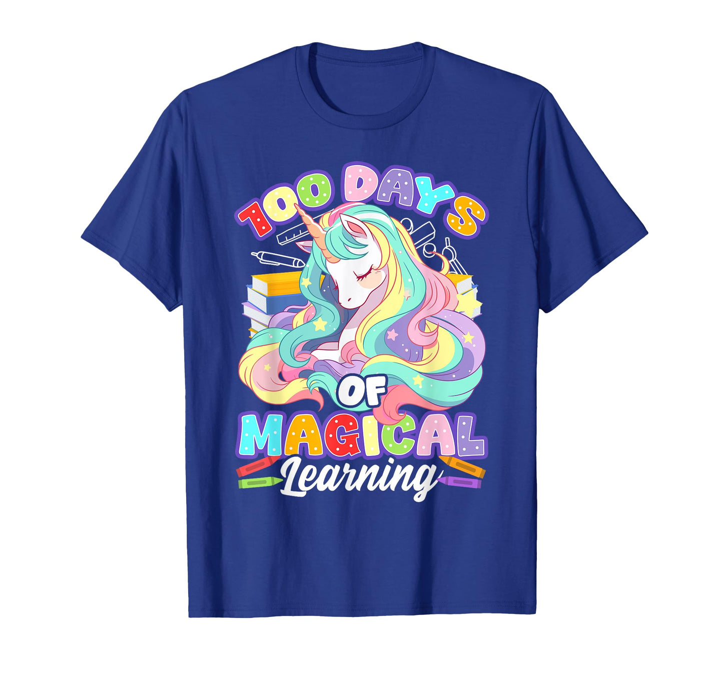 100 Days of School Unicorn Girls 100 Magical Days Girls T-Shirt