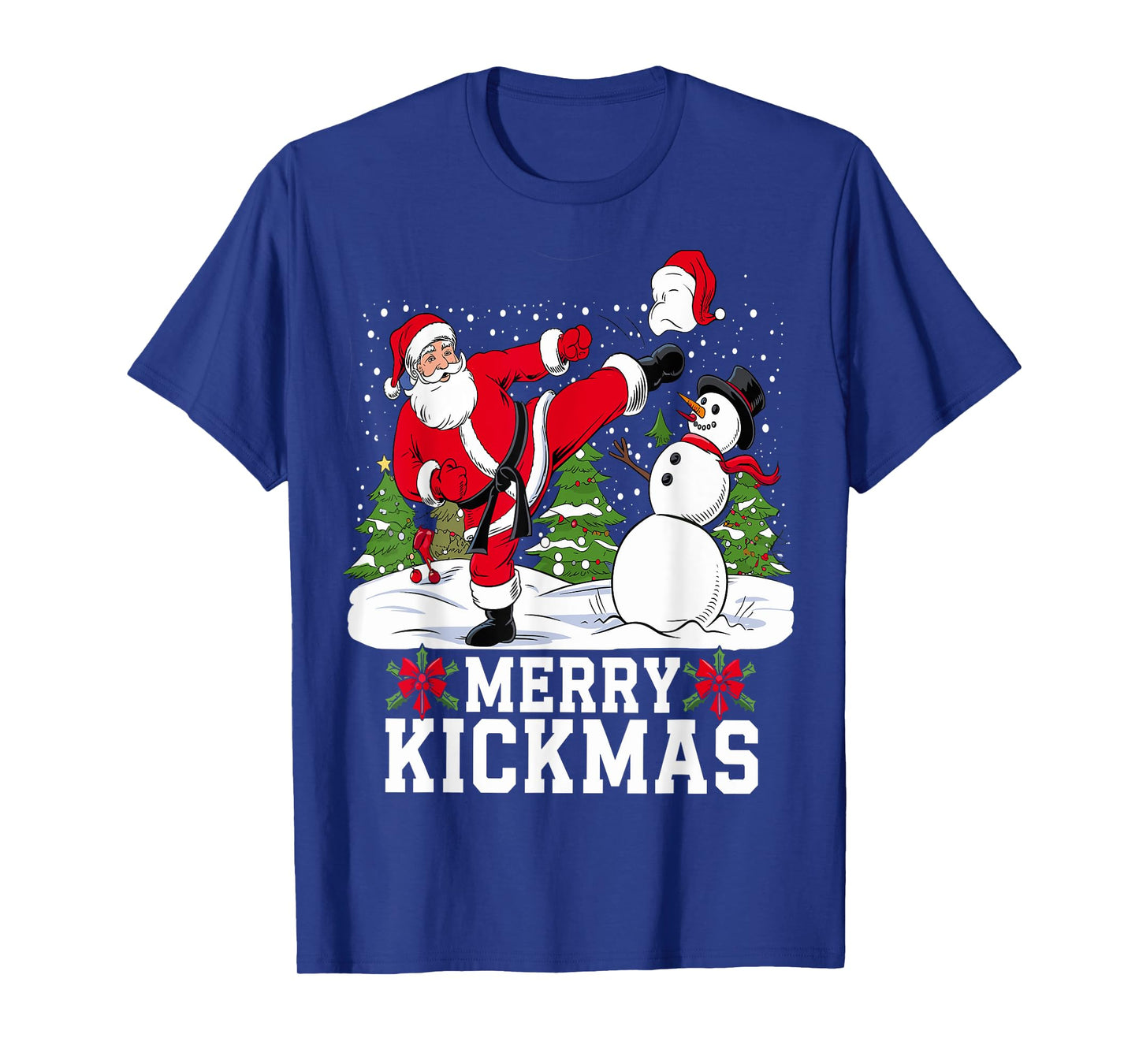 Merry Kickmas Ugly Christmas Karate Jiu Jitsu Martial T-Shirt