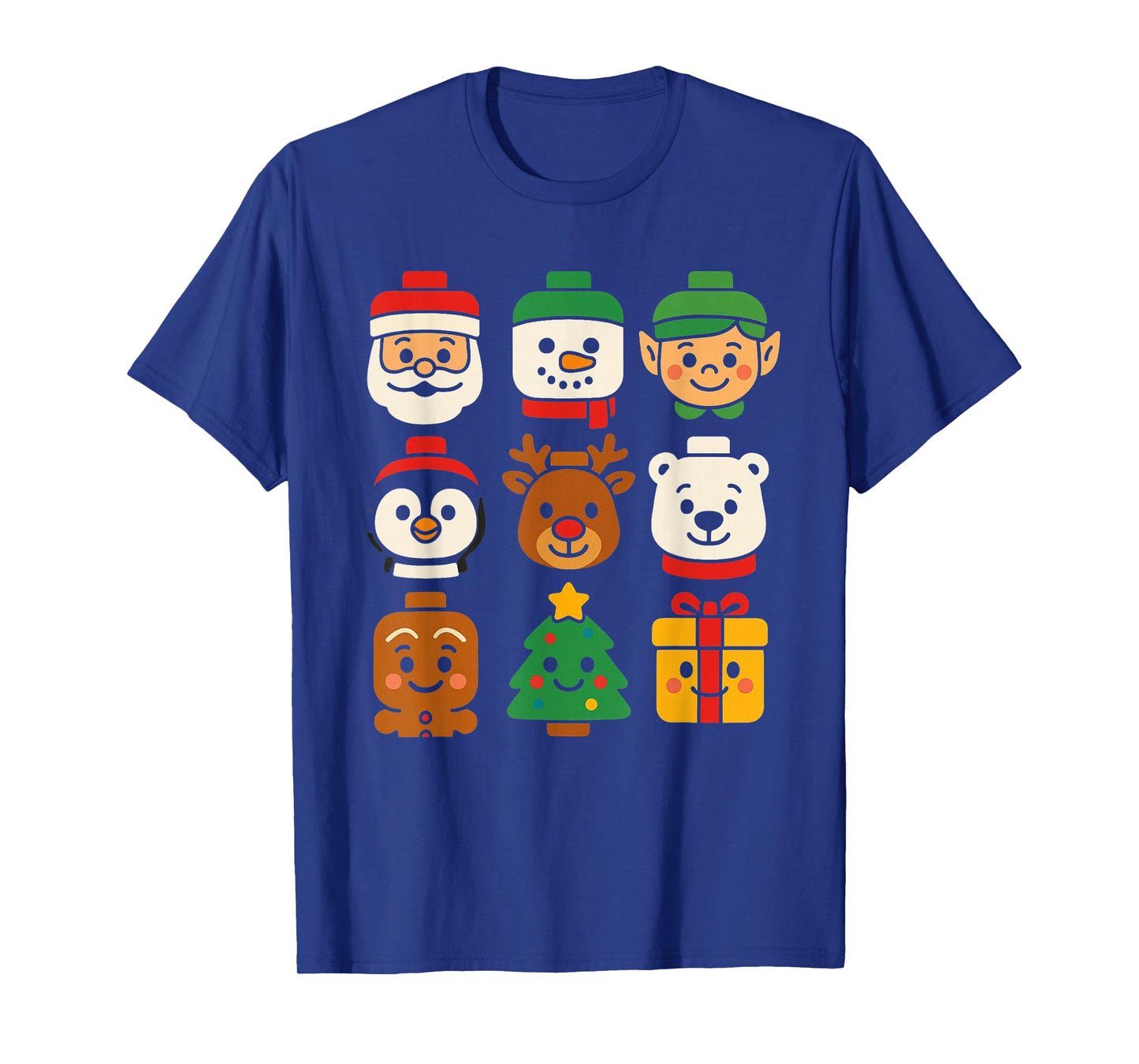 Christmas Building Brick Santa Elf Snowman Xmas Boys Girls T-Shirt