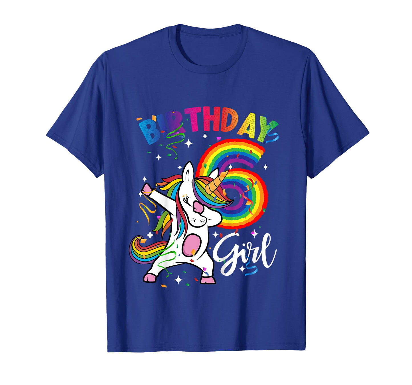 Dabbing Unicorn 6 Year Old 6th Birthday Party Girl Shirt Gif T-Shirt