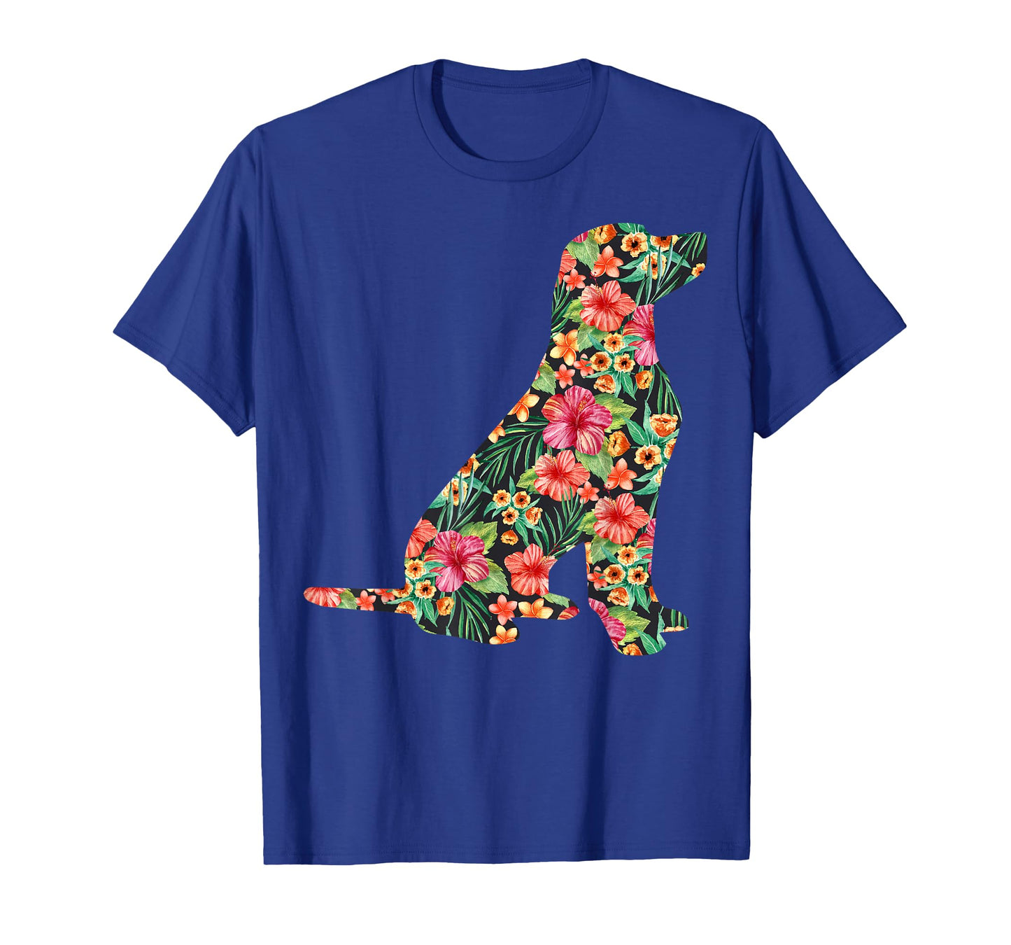 Labrador Flower Funny Dog Silhouette Floral Gifts Women Men T-Shirt
