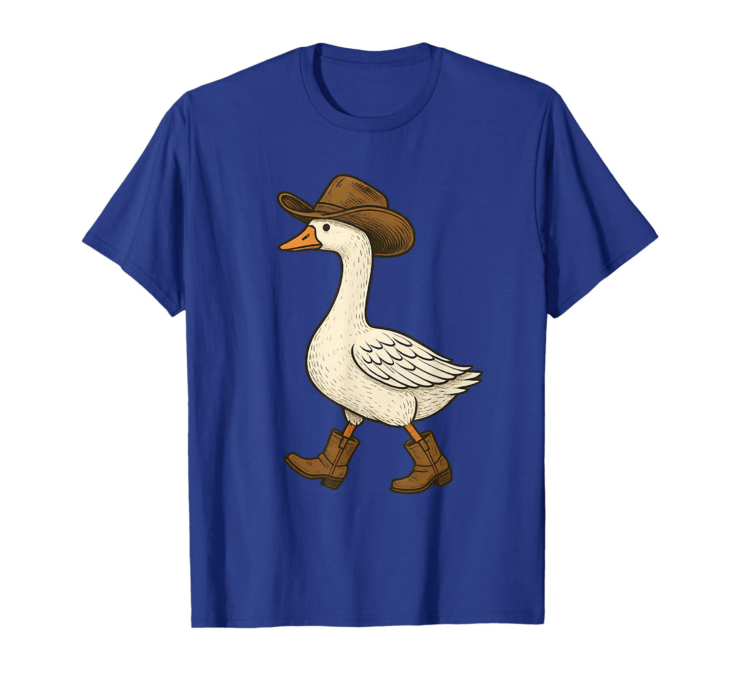 Cowboy Goose Funny Western Walking Boots Hat Humor Design T-Shirt