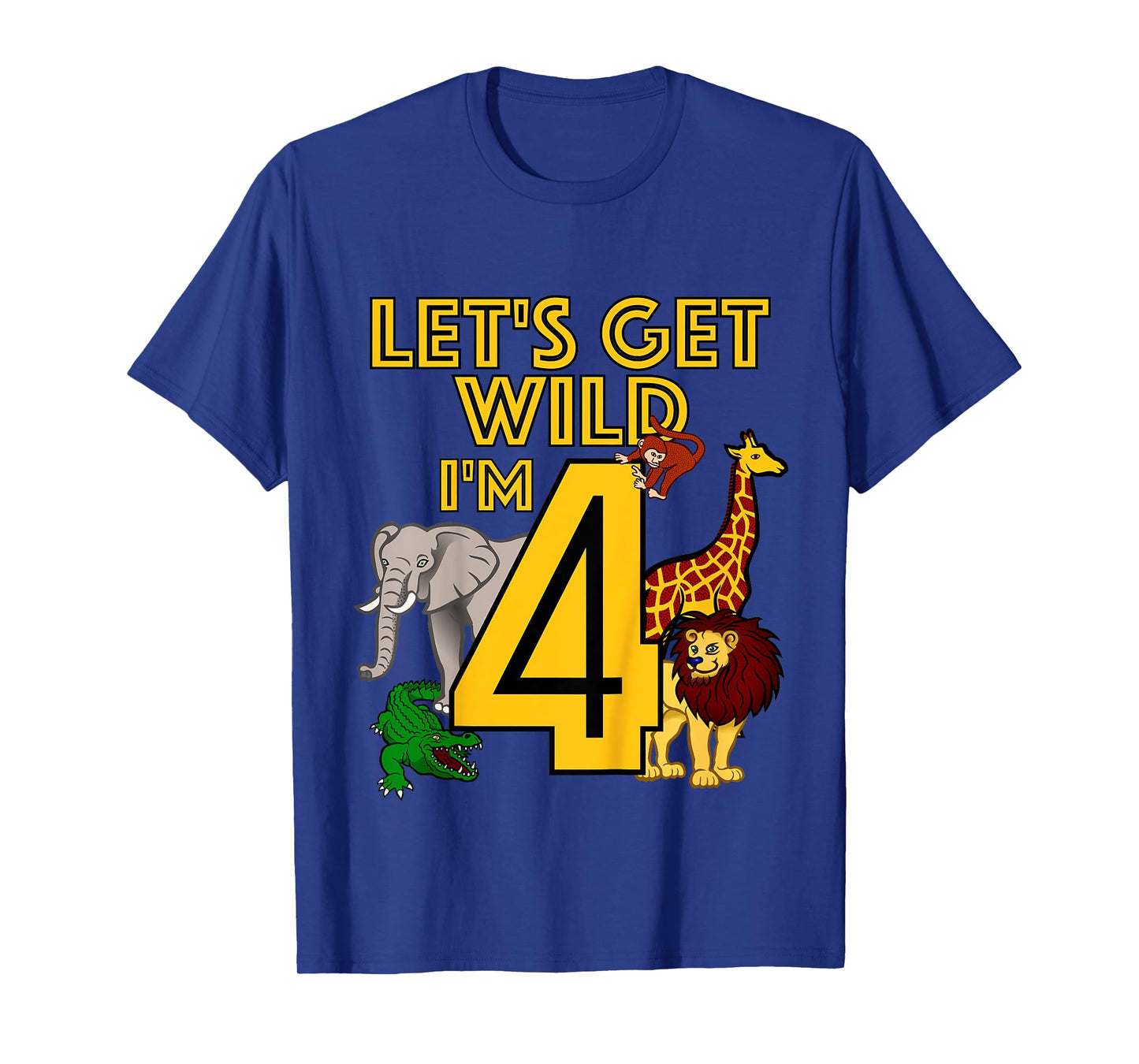 4 Year Old Zoo Birthday Shirt Safari Jungle Animal 4th Gift T-Shirt