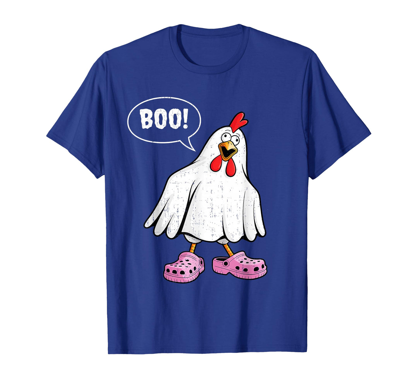 Cute Chicken Boo with Pink Shoes Funny Halloween Men Women T-Shirt