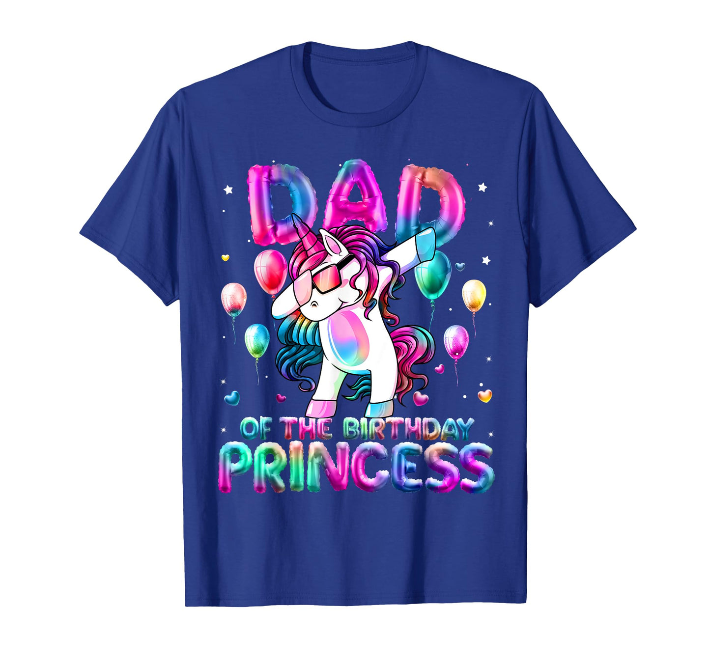 Dad of the Birthday Princess Girl Dabbing Unicorn Daddy T-Shirt