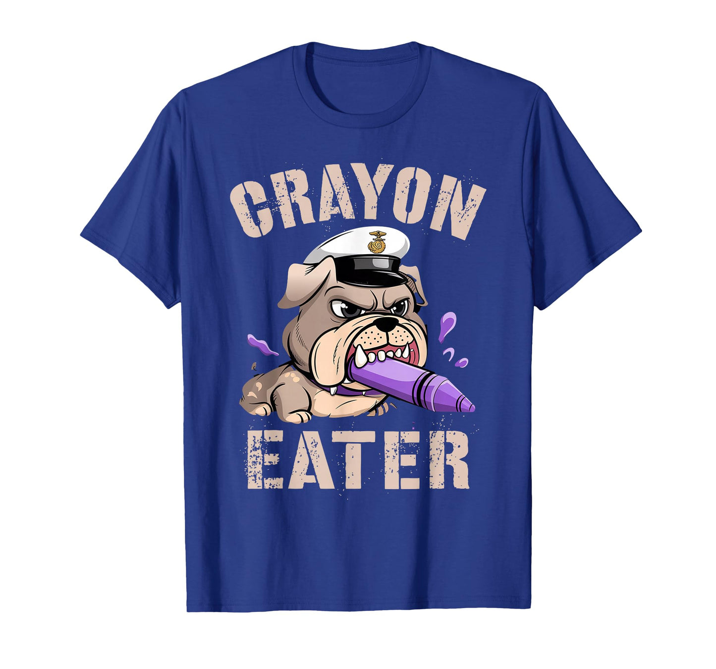 Funny Veteran CRAYON EATER I Eat Bulldog Military Grunt Dad T-Shirt