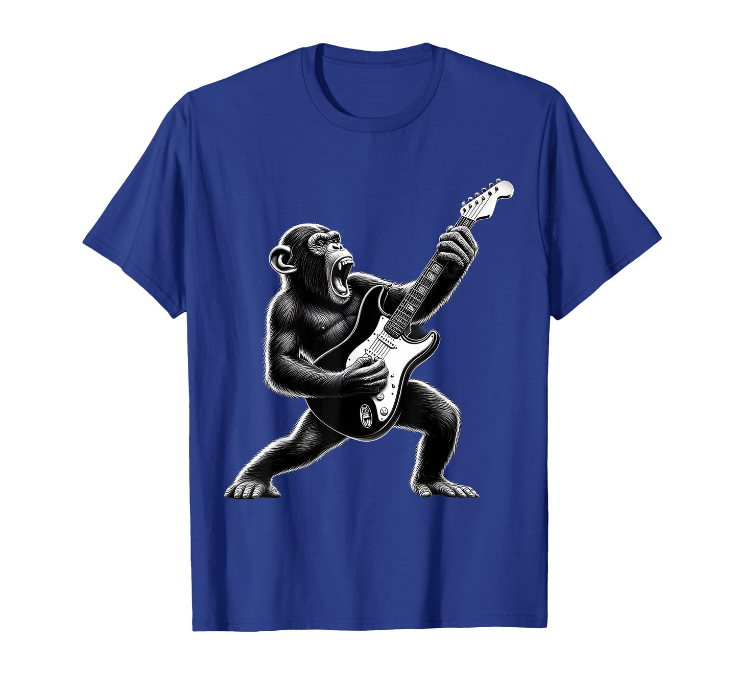 Rock Chimpanzee Monkey Playing Guitar Funny Guitar Monkey T-Shirt
