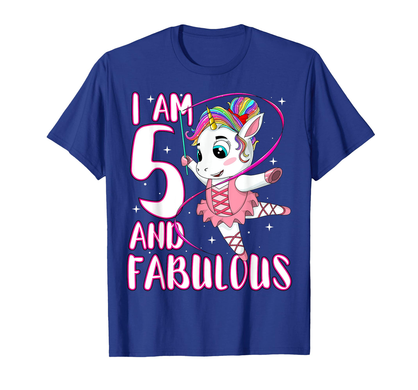 Children I Am 5 and Fabulous Unicorn Birthday Girl T-Shirt