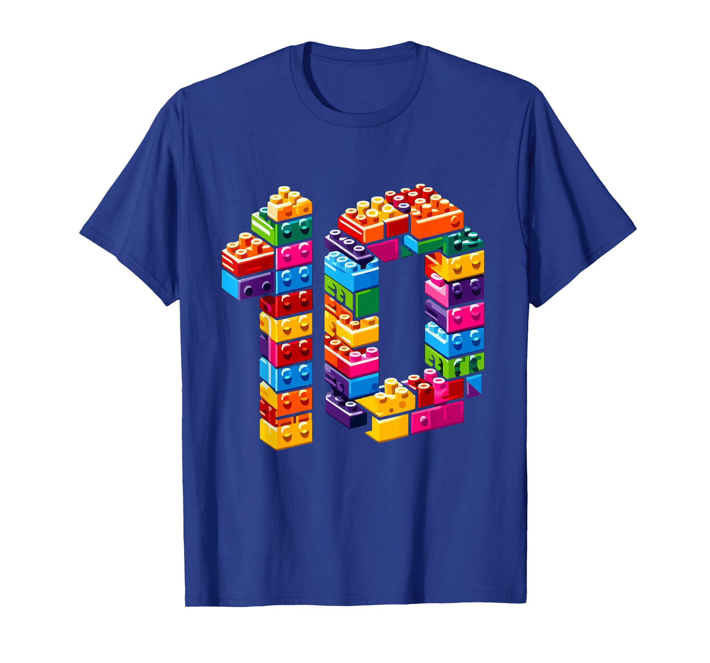 10 Year Old Blocks Building Master Builder 10th Birthday Boy T-Shirt