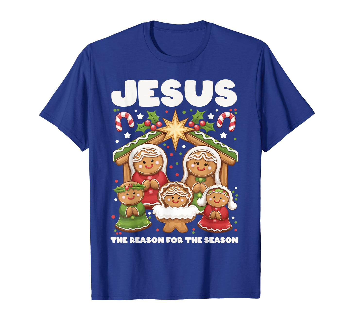 Jesus The Reason Gingerbread Christmas Christian Nativity T-Shirt